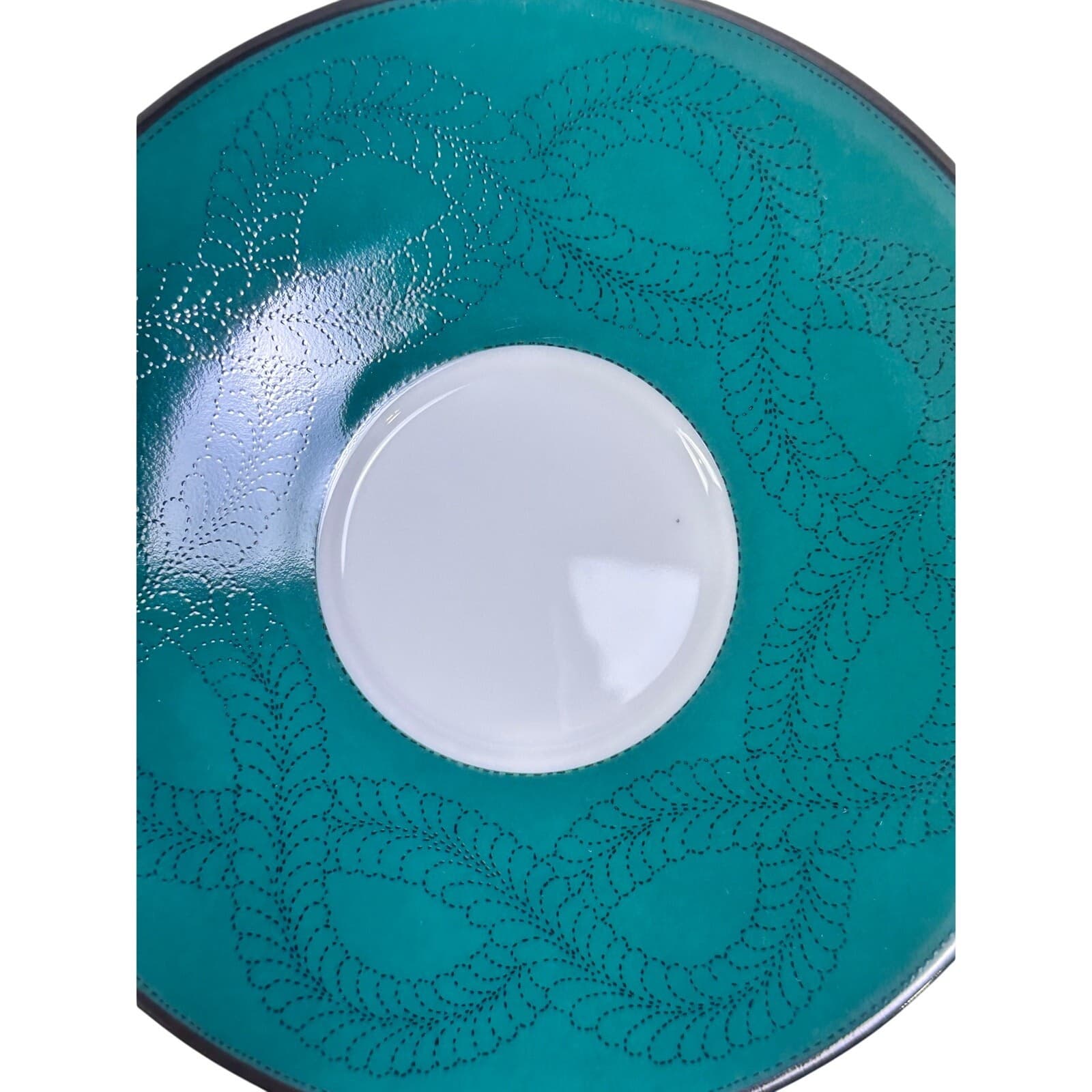 Dansk Portugal Retired 1993-1998 Quiltings Emerald Braid Demitasse Saucers-Set 2 - Thumbnail 3