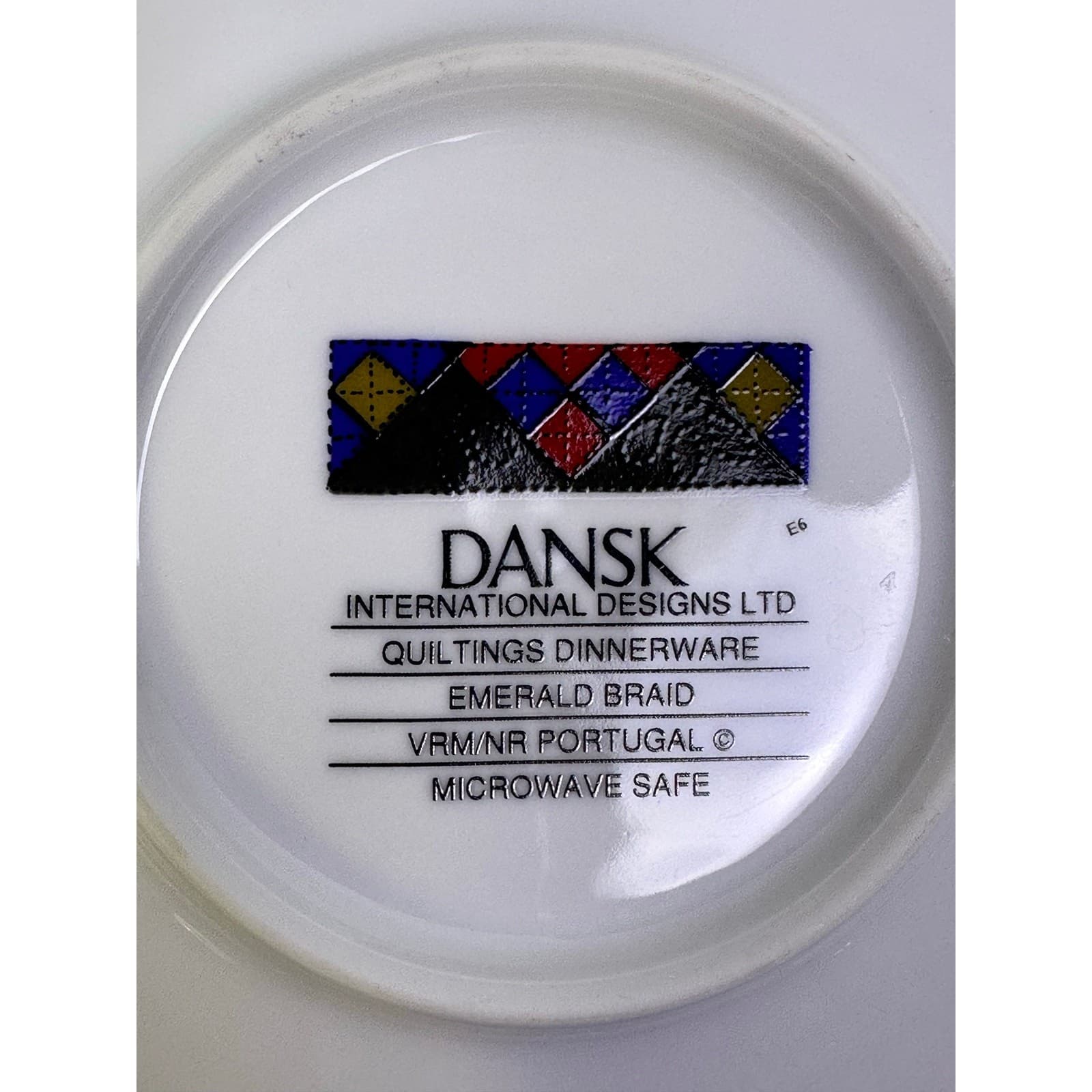 Dansk Portugal Retired 1993-1998 Quiltings Emerald Braid Demitasse Saucers-Set 2 - Thumbnail 5