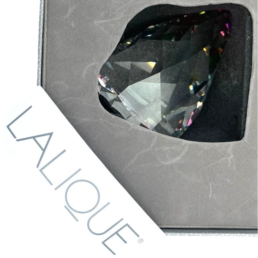 Lalique France Statuette Nu Reve Crystal Sculpture Rainbow Prism Art Glass w/Box - Thumbnail 8