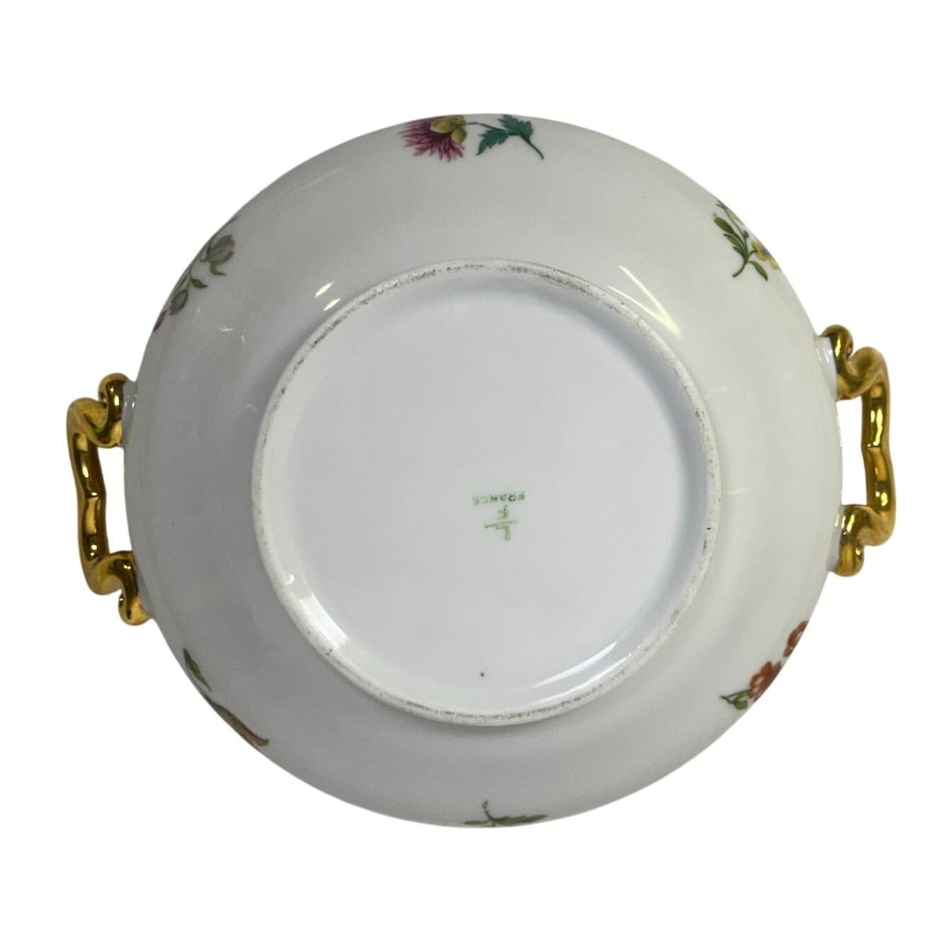 AJCO (AJ07) Vintage 1930's Gold Trim 'Flower' Round Covered Serving Dish - Thumbnail 8