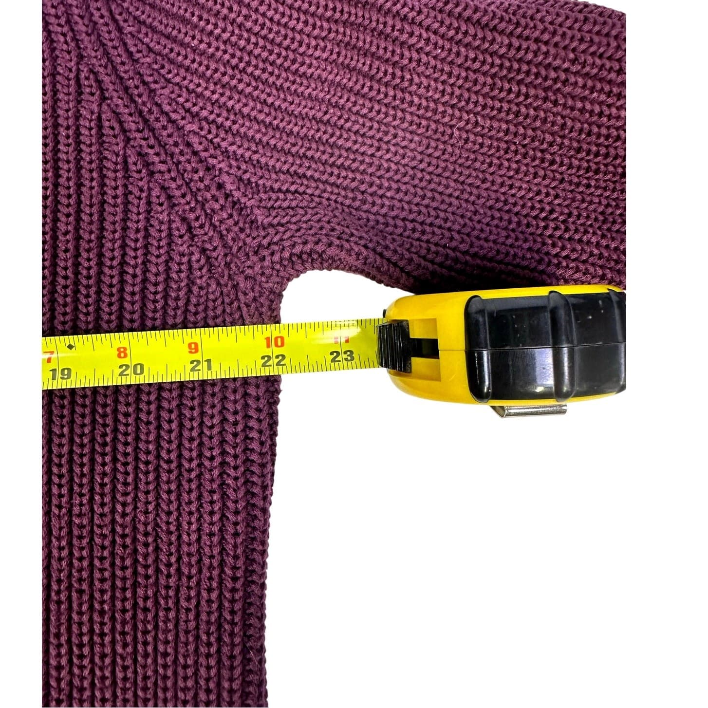 L L Bean 0 FHT4 Men's Large Cable Knit Sweater Burgundy 100% Cotton Full Zip - Thumbnail 8