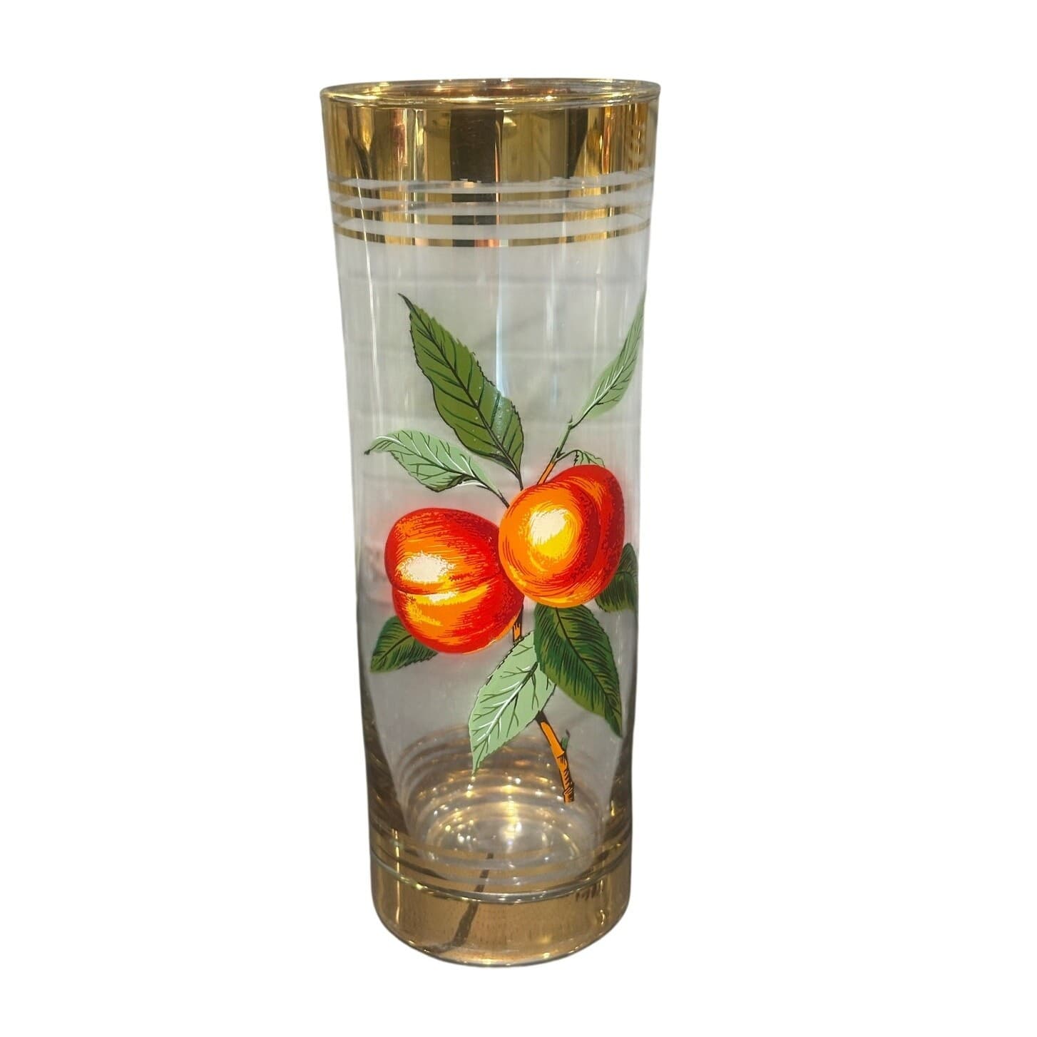 West Virginia Glass Company Vintage 1950's 'Orchard' Gold Hi-Ball Glasses-Set 4 - Thumbnail 10