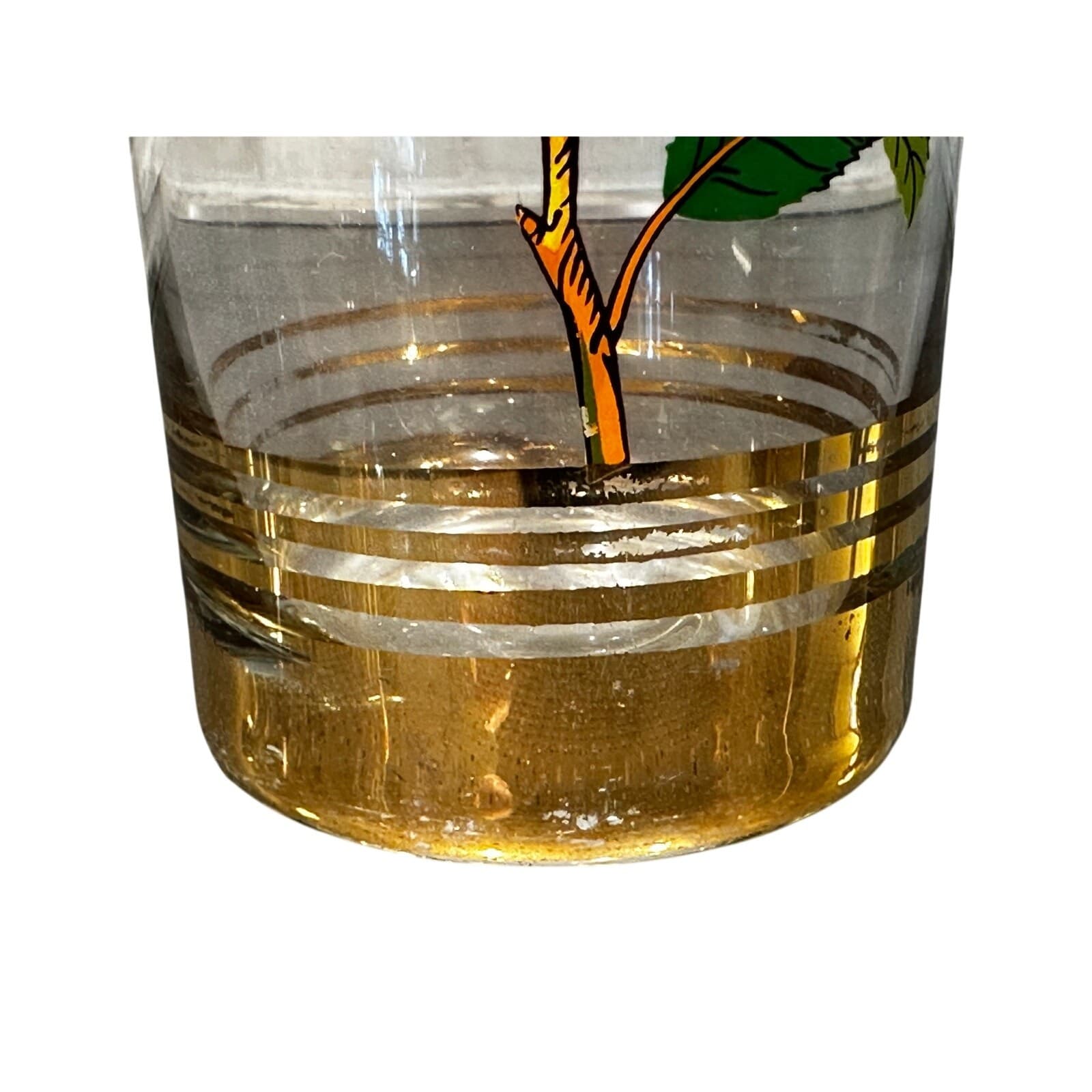 West Virginia Glass Company Vintage 1950's 'Orchard' Gold Hi-Ball Glasses-Set 4 - Thumbnail 15