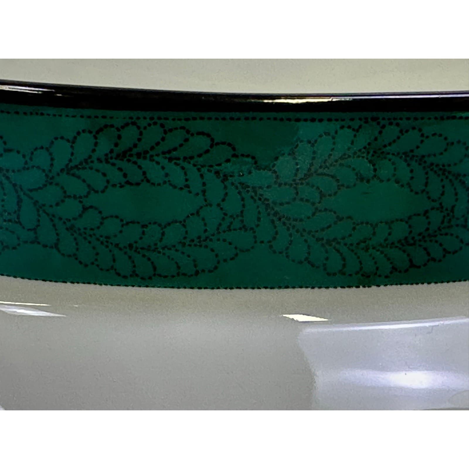 Dansk Portugal Retired 1993-1998 'Quiltings Emerald Braid' Gravy Boat - Thumbnail 6