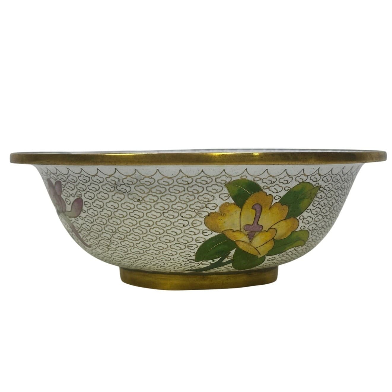 Chinese Mid 20th Century Cloisonne Enamel Bowl Vibrant Floral Designs-Exquisite - Thumbnail 3