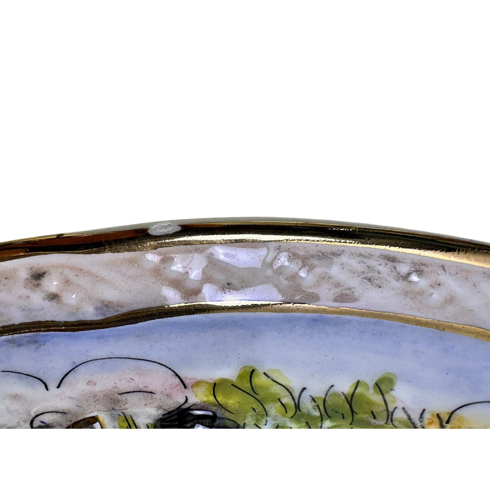 Capodimonte Italian Vintage 1950-1970 Raised Relief Porcelain 11.5" Ash Tray - Thumbnail 8