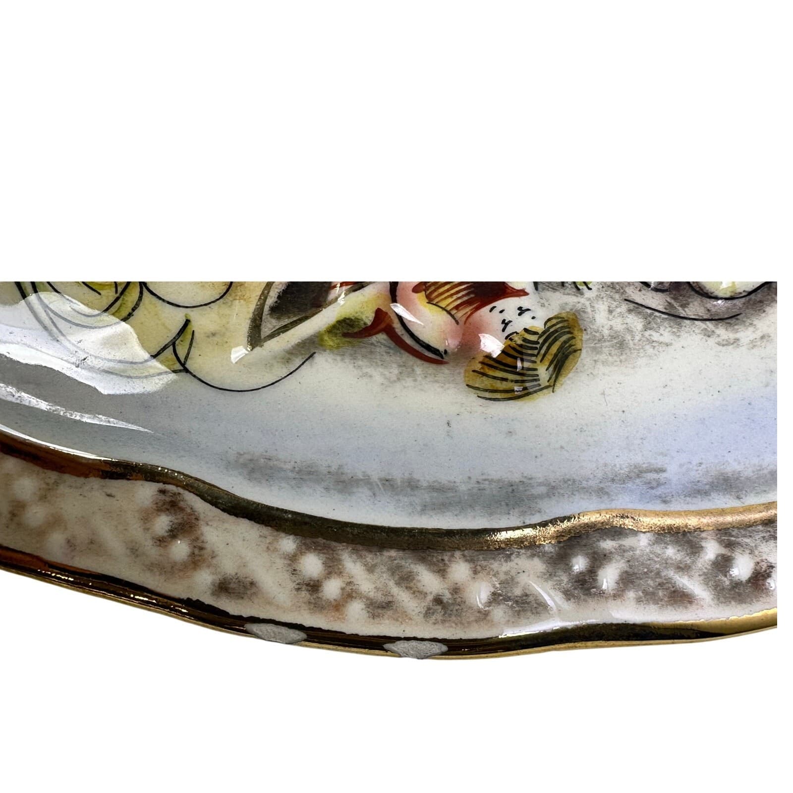Capodimonte Italian Vintage 1950-1970 Raised Relief Porcelain 11.5" Ash Tray - Thumbnail 7
