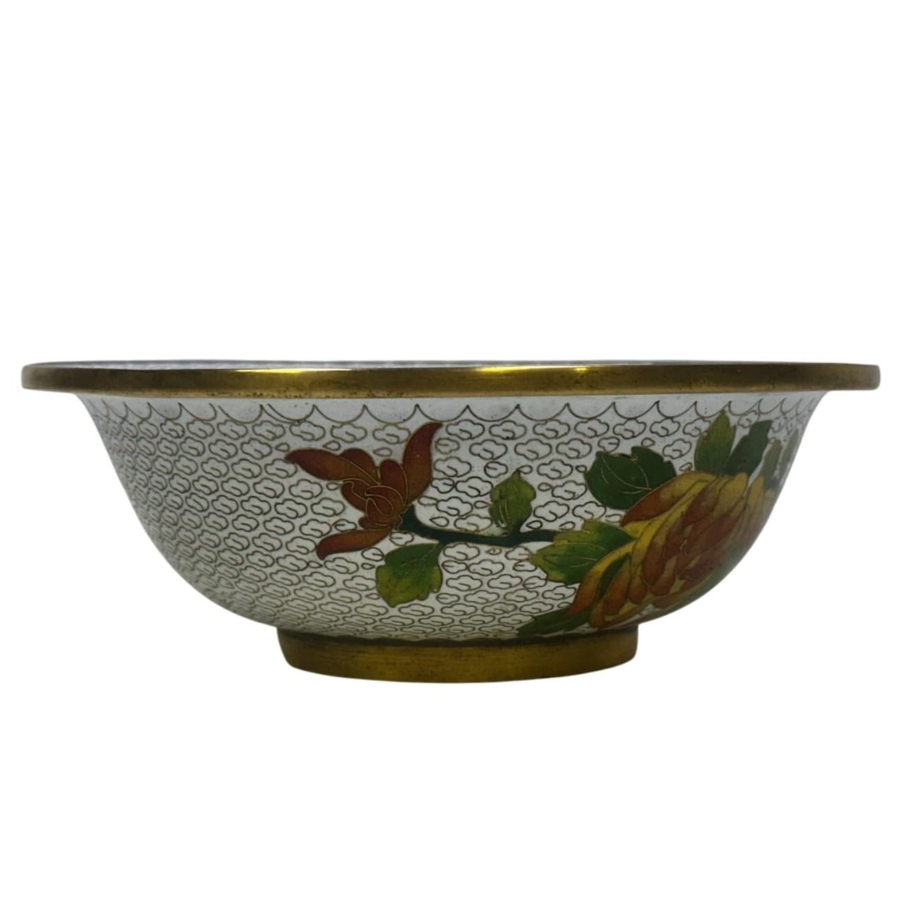 Chinese Mid 20th Century Cloisonne Enamel Bowl Vibrant Floral Designs-Exquisite - Thumbnail 4