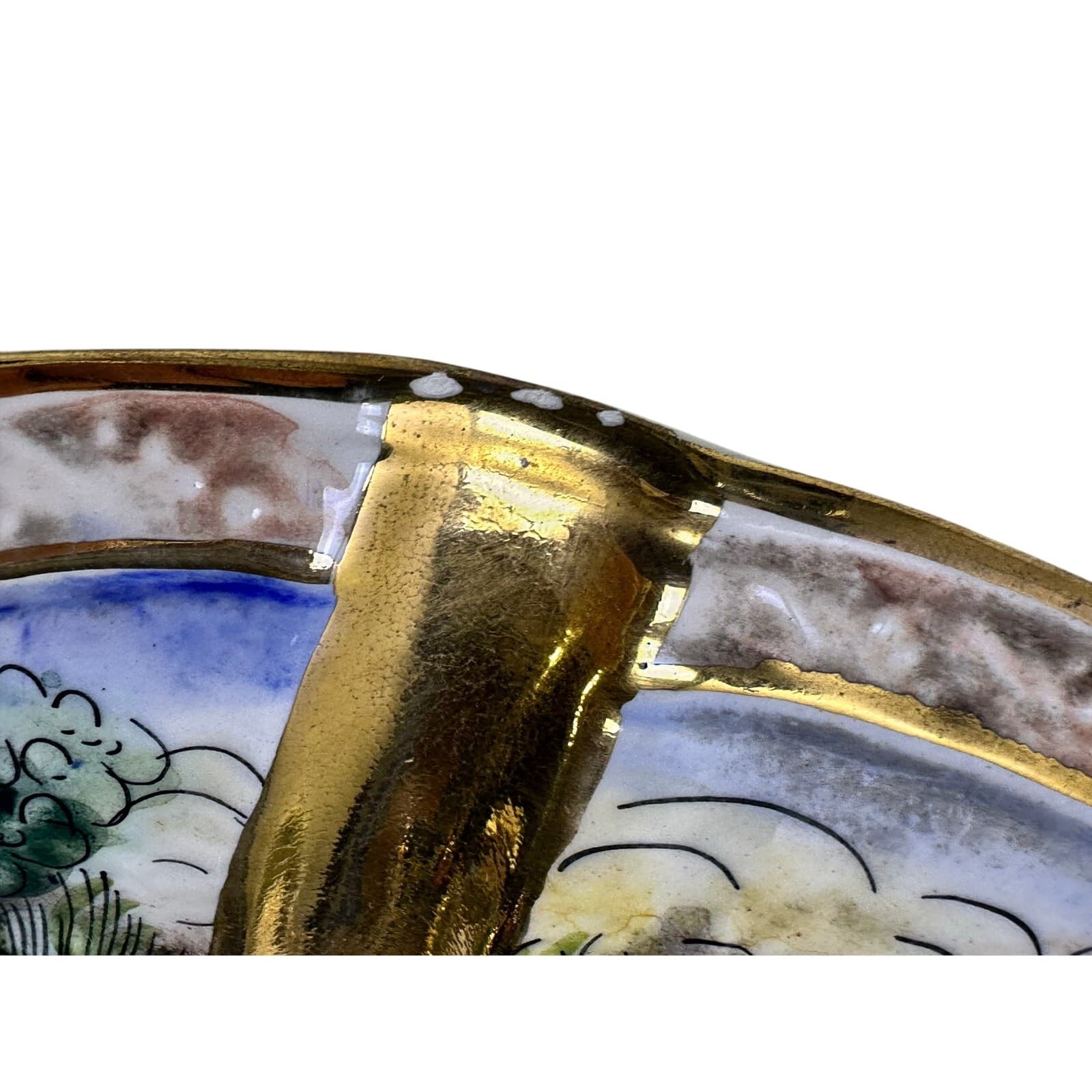 Capodimonte Italian Vintage 1950-1970 Raised Relief Porcelain 11.5" Ash Tray - Thumbnail 9