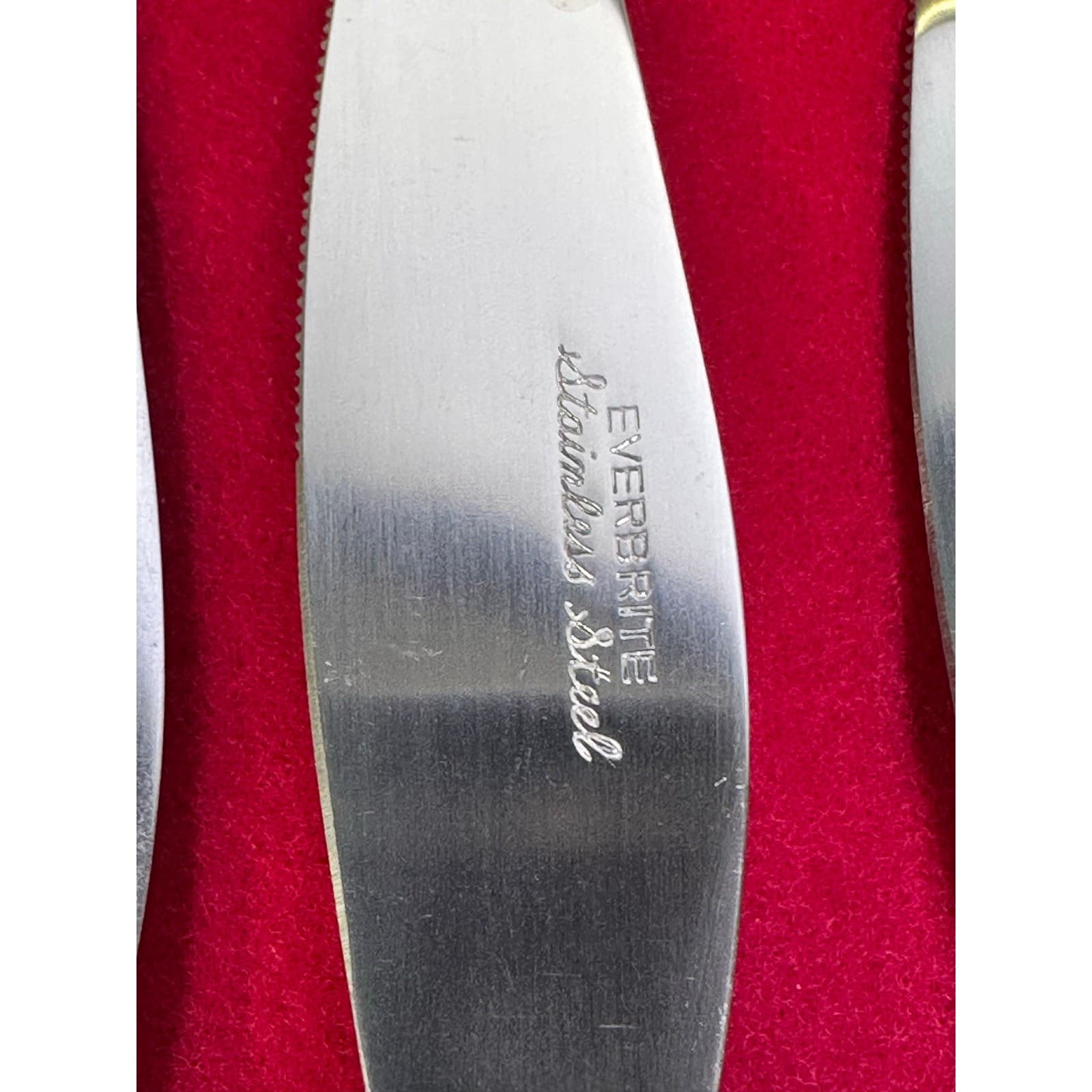 Everbright USA Top Quality Vintage MCM Set of 6 Wood Handled 8.5" Steak Knives - Thumbnail 6