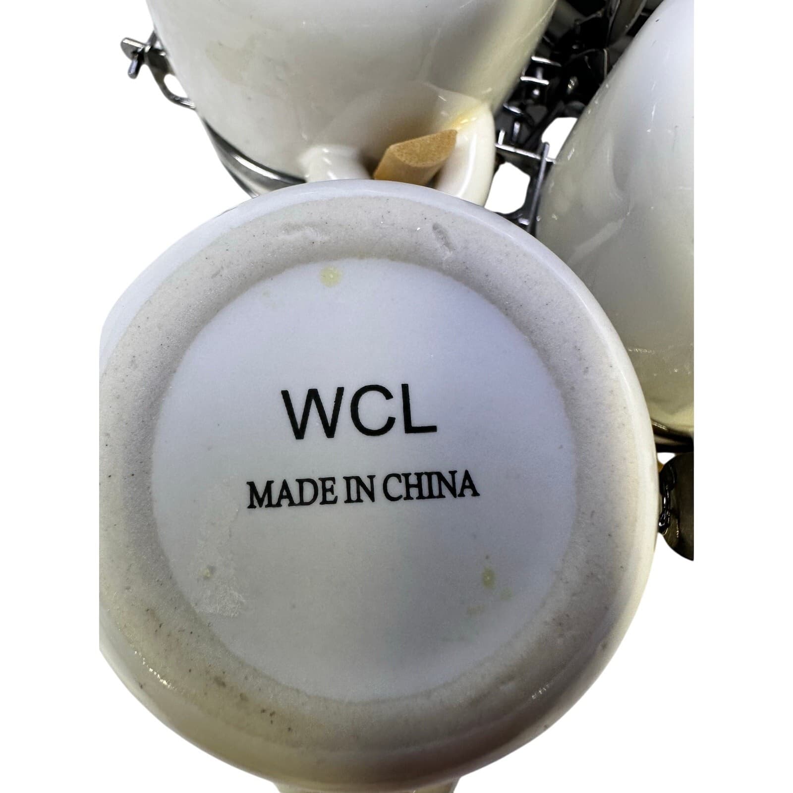WCL Ceramic Mini Floral Design Spice Jar Canisters with Wooden Spoons-Set of 6 - Thumbnail 9