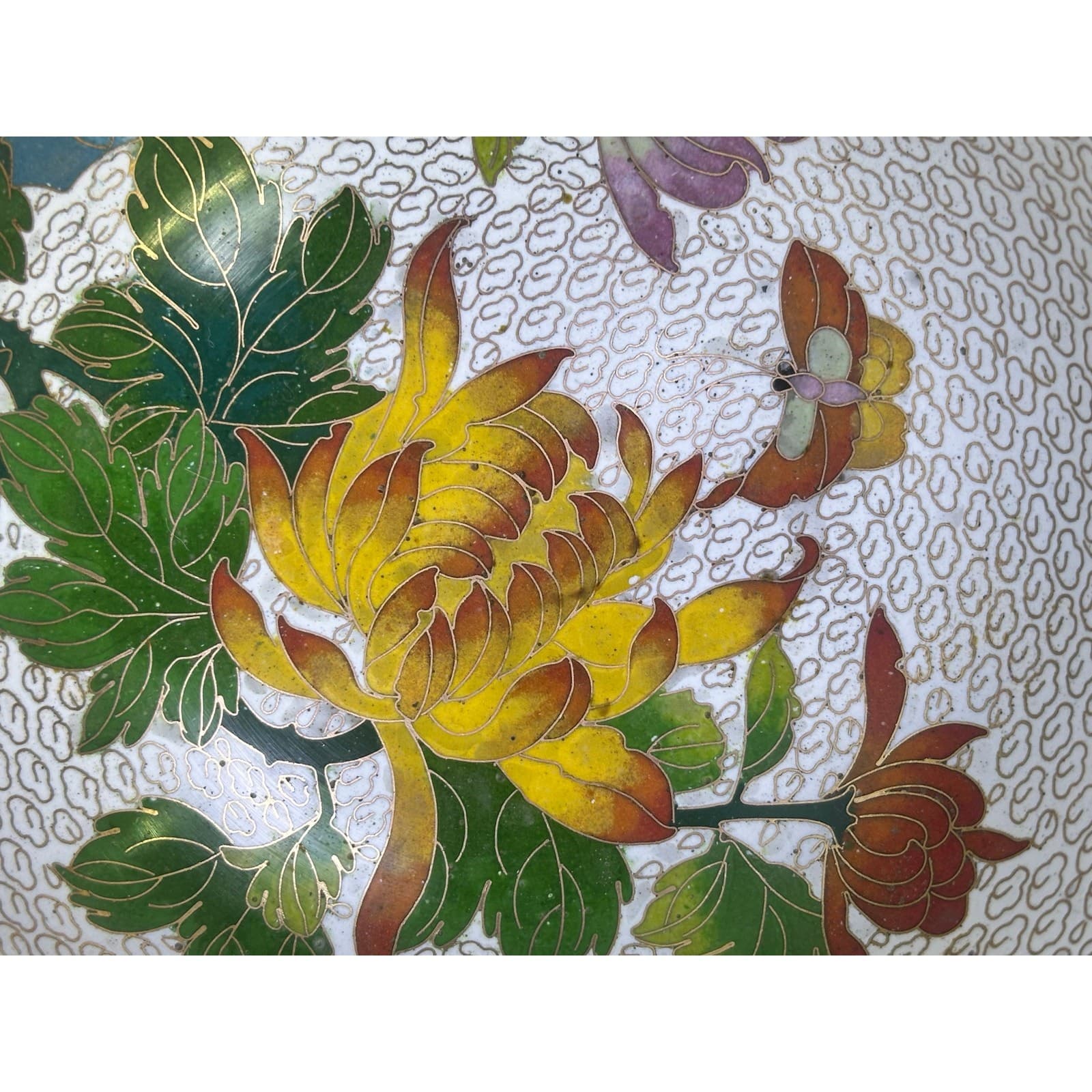 Chinese Mid 20th Century Cloisonne Enamel Bowl Vibrant Floral Designs-Exquisite - Thumbnail 6