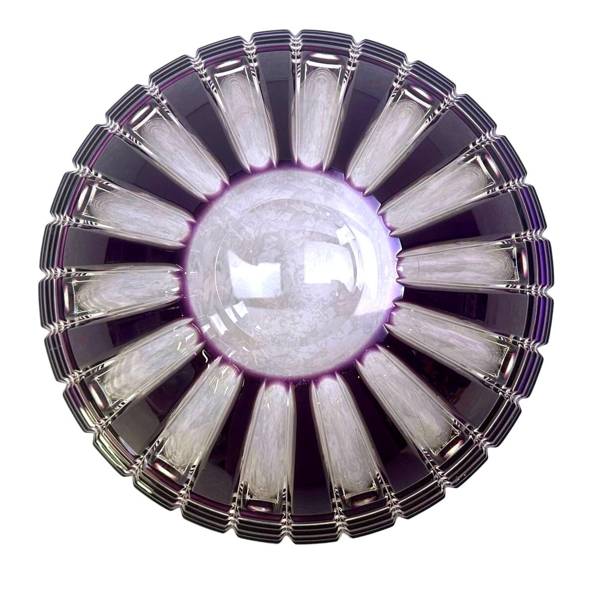 Caesar Crystal Bohemiae Czech Hand Cut 24% Lead Crystal XLG 'NORA' Bowl Violet - Thumbnail 7