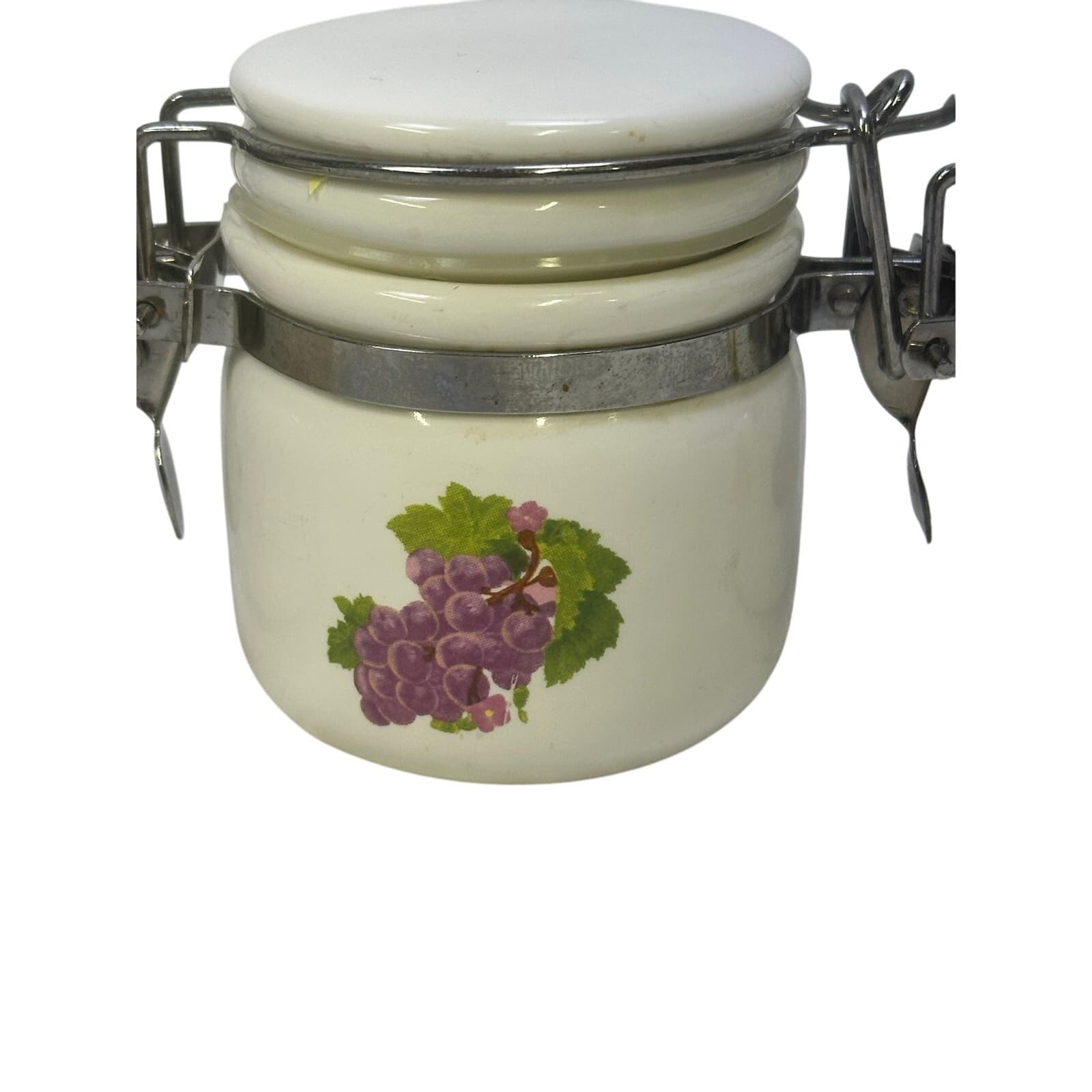 WCL Ceramic Mini Floral Design Spice Jar Canisters with Wooden Spoons-Set of 6 - Thumbnail 4