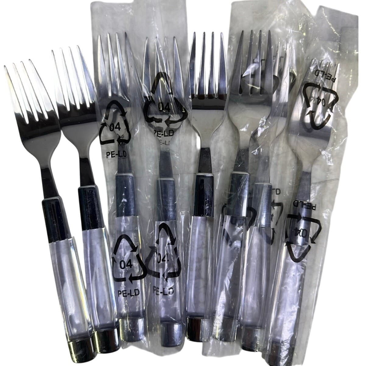 Stainless Steel Clear Lucite Handled Flatware 5-PC Setting-40-PC Service for 8 - Thumbnail 6