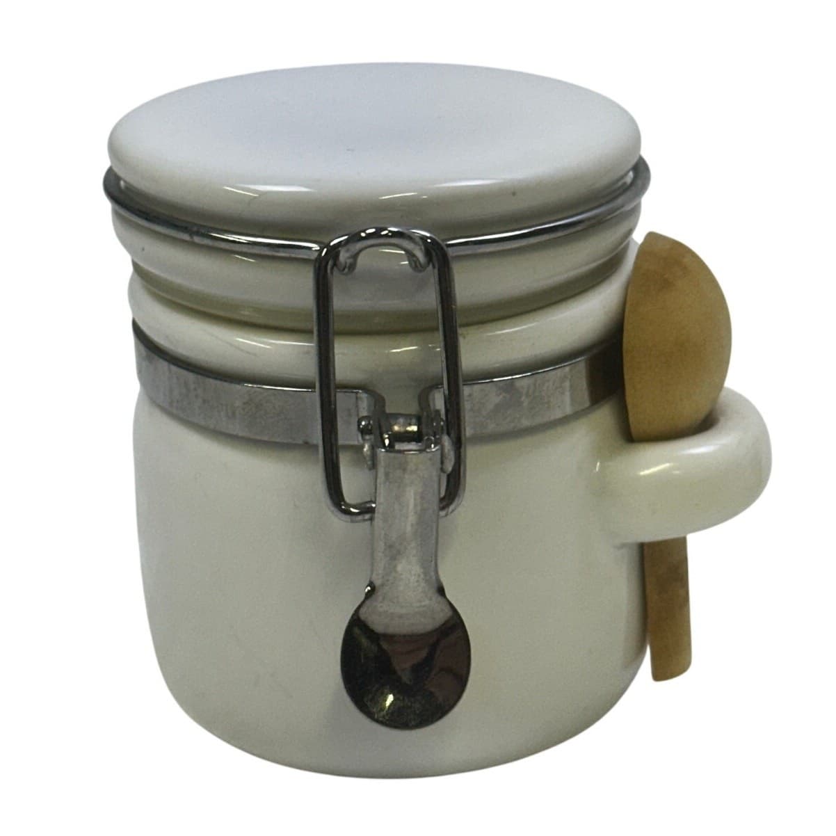 WCL Ceramic Mini Floral Design Spice Jar Canisters with Wooden Spoons-Set of 6 - Thumbnail 10