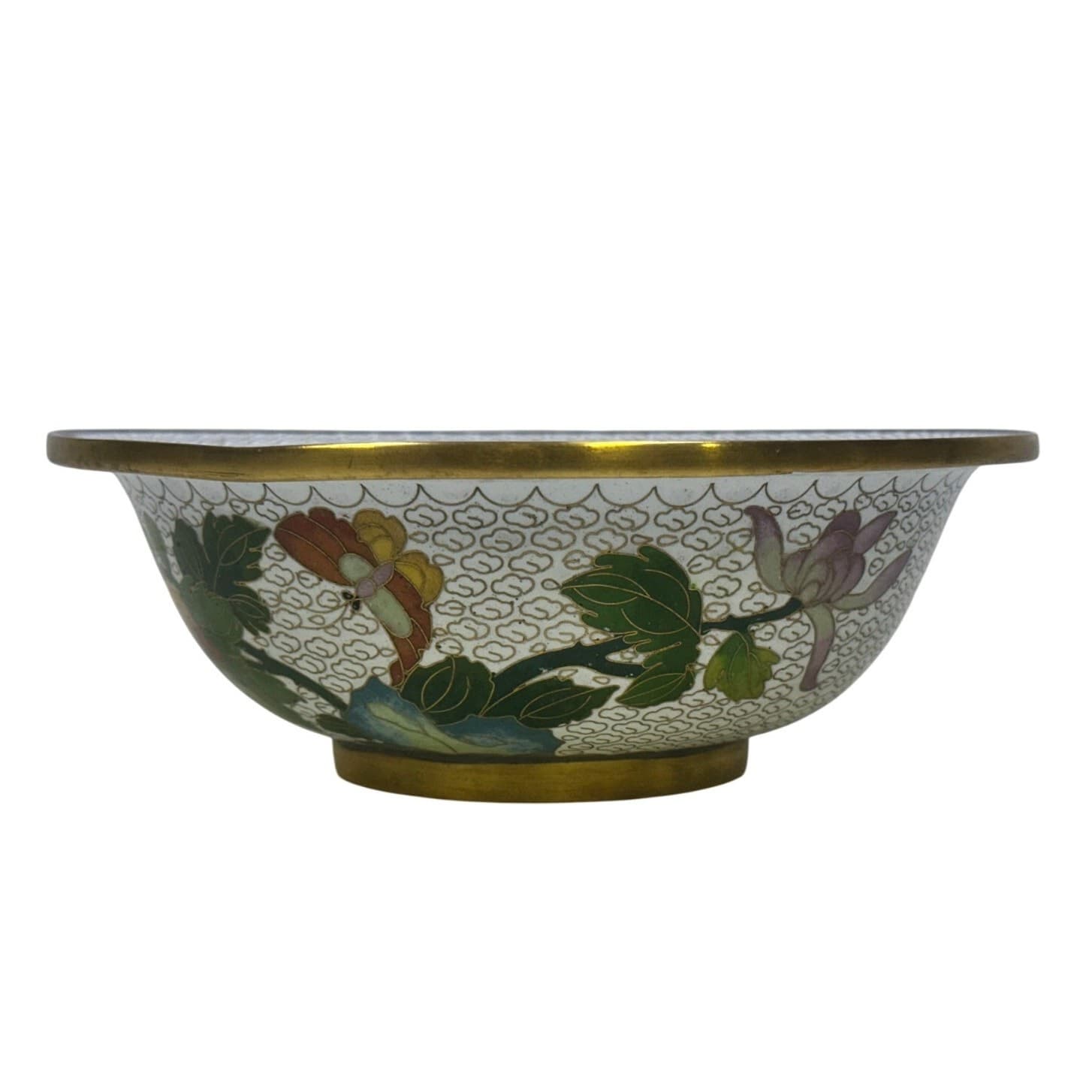 Chinese Mid 20th Century Cloisonne Enamel Bowl Vibrant Floral Designs-Exquisite - Thumbnail 2