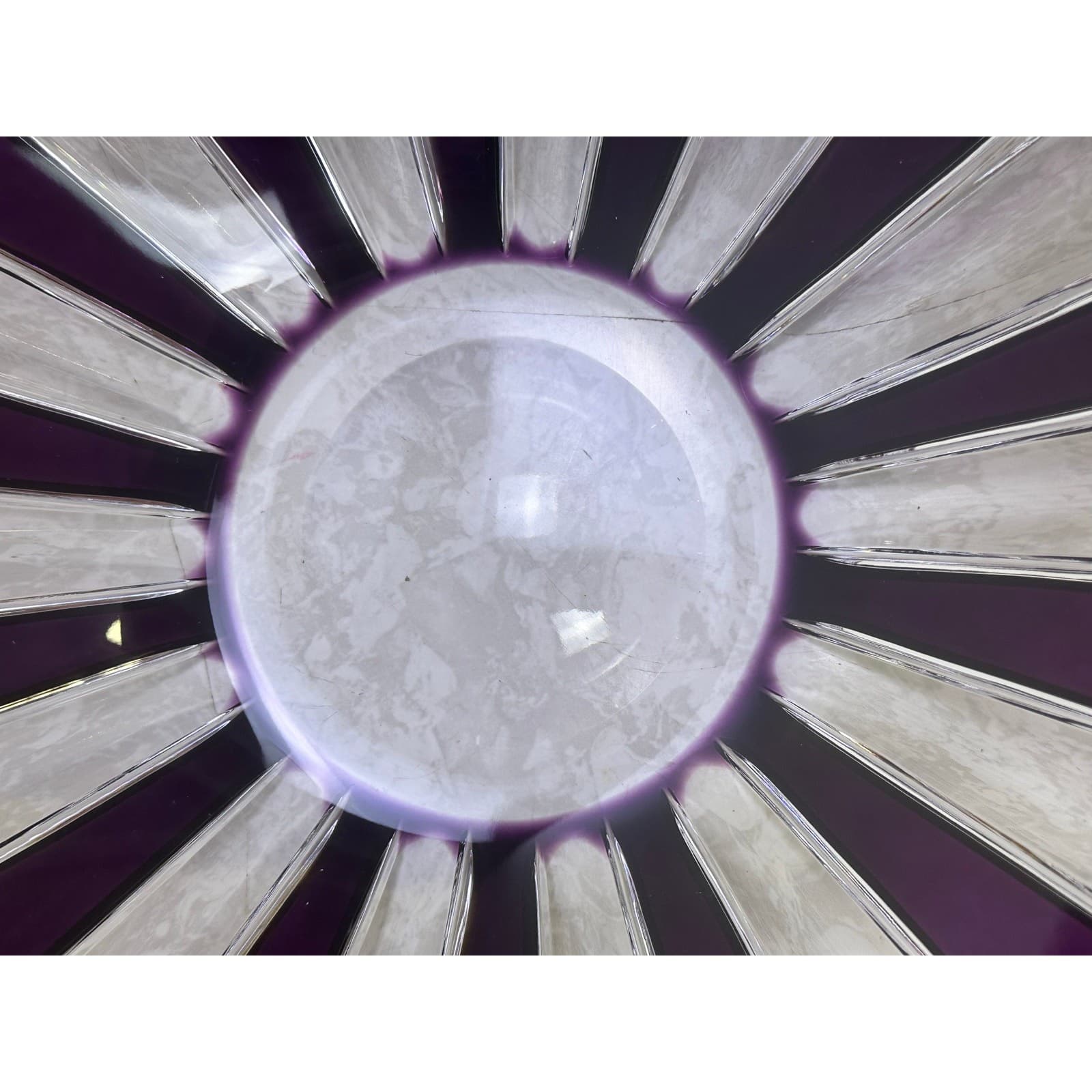 Caesar Crystal Bohemiae Czech Hand Cut 24% Lead Crystal XLG 'NORA' Bowl Violet - Thumbnail 6
