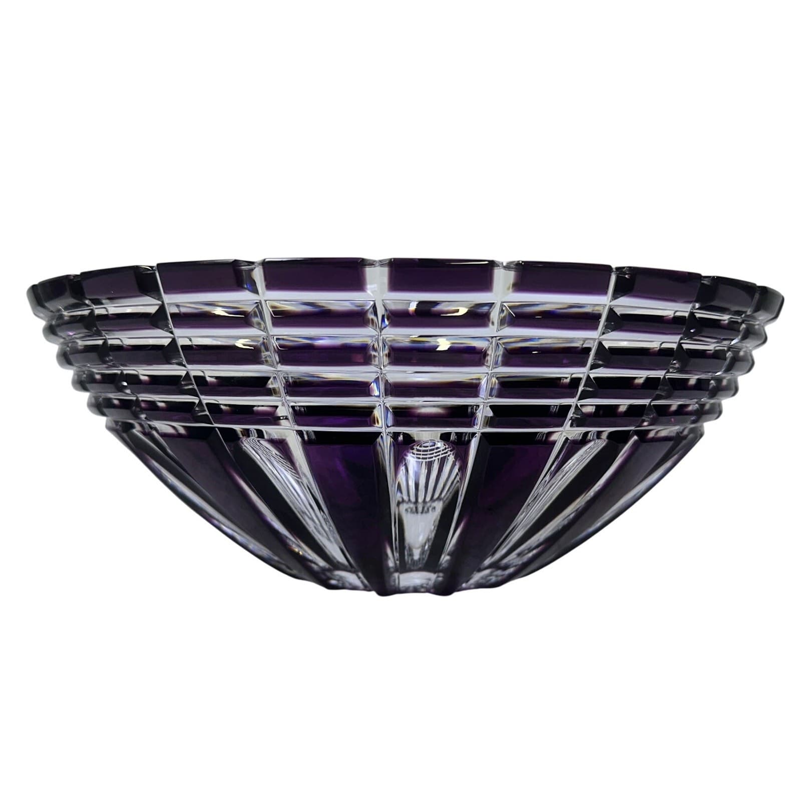 Caesar Crystal Bohemiae Czech Hand Cut 24% Lead Crystal XLG 'NORA' Bowl Violet - Thumbnail 3