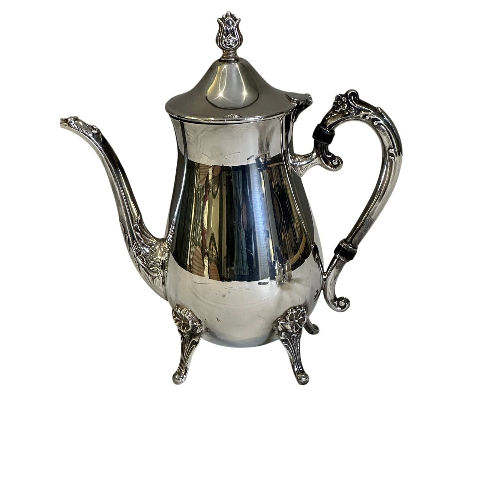 Leonard Silverplate 3-Piece Tea/Coffee Pot, Cream Pitcher, Sugar Bowl w/Lid - Thumbnail 2
