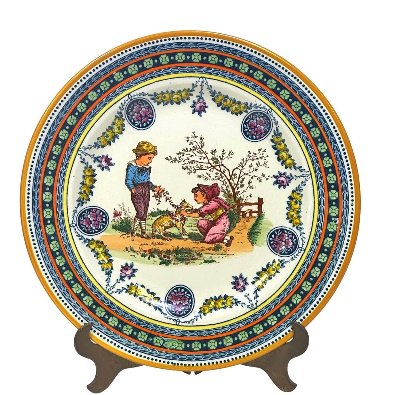 Antique 19th Century Wedgwood Etruria 'Garland' Kate Greenaway 10.25" Plate