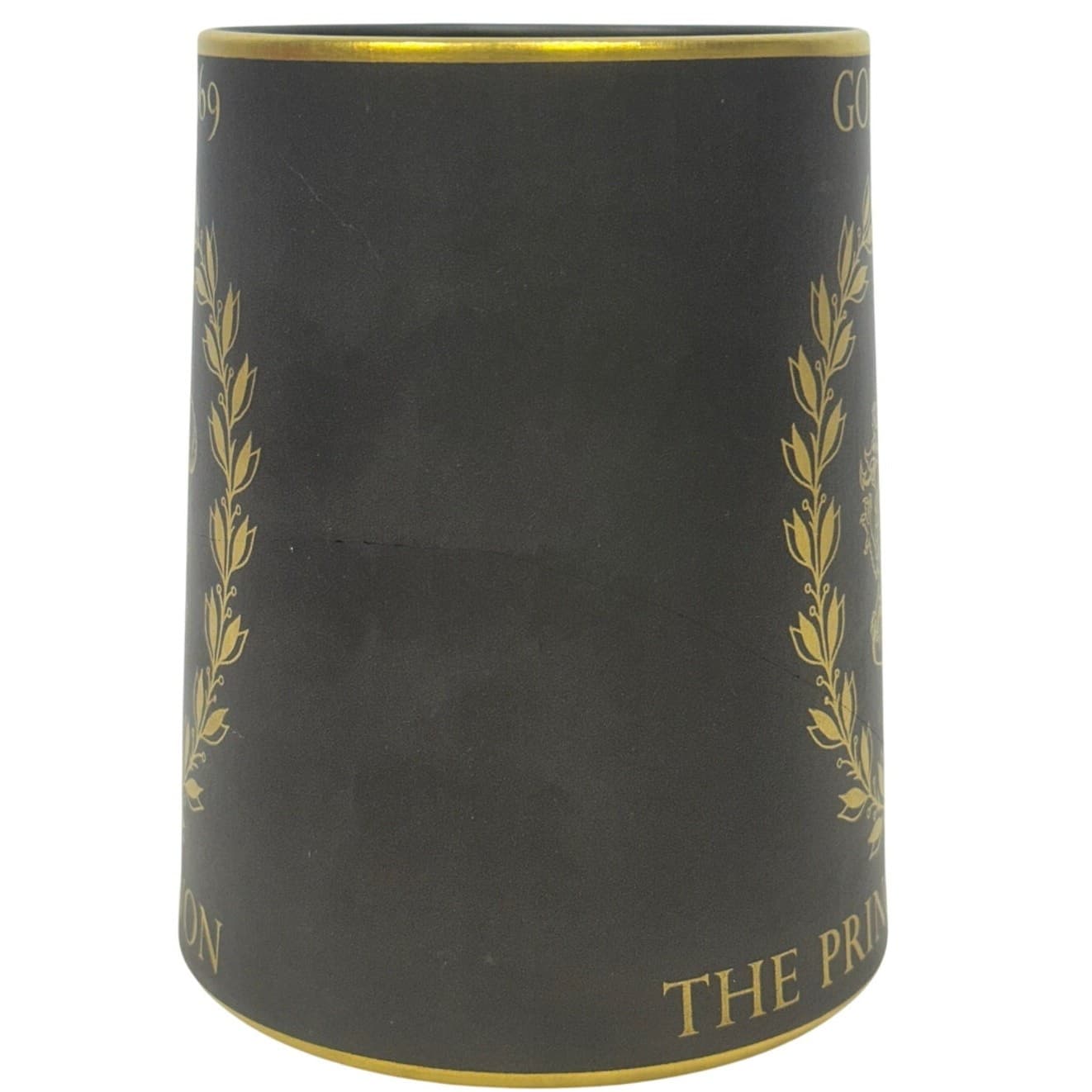 Wedgwood Black Basalt Jasperware 1969 Commemorative Tankard Mug Prince of Wales - Thumbnail 4