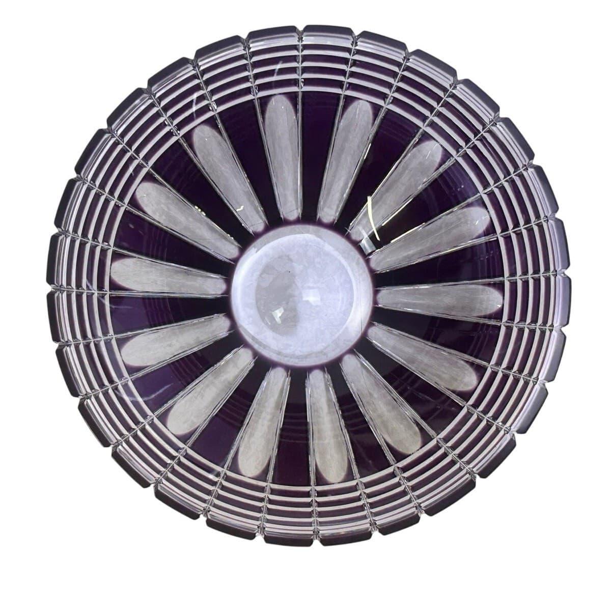 Caesar Crystal Bohemiae Czech Hand Cut 24% Lead Crystal XLG 'NORA' Bowl Violet - Thumbnail 4