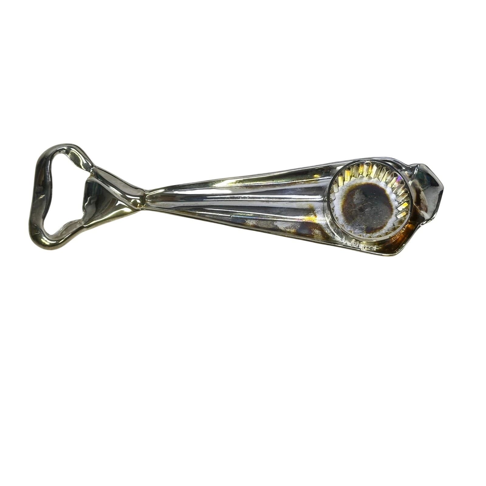 Silverplate Vintage 1970's Necktie 6.5" Retro Barware Bottle Opener - Thumbnail 3