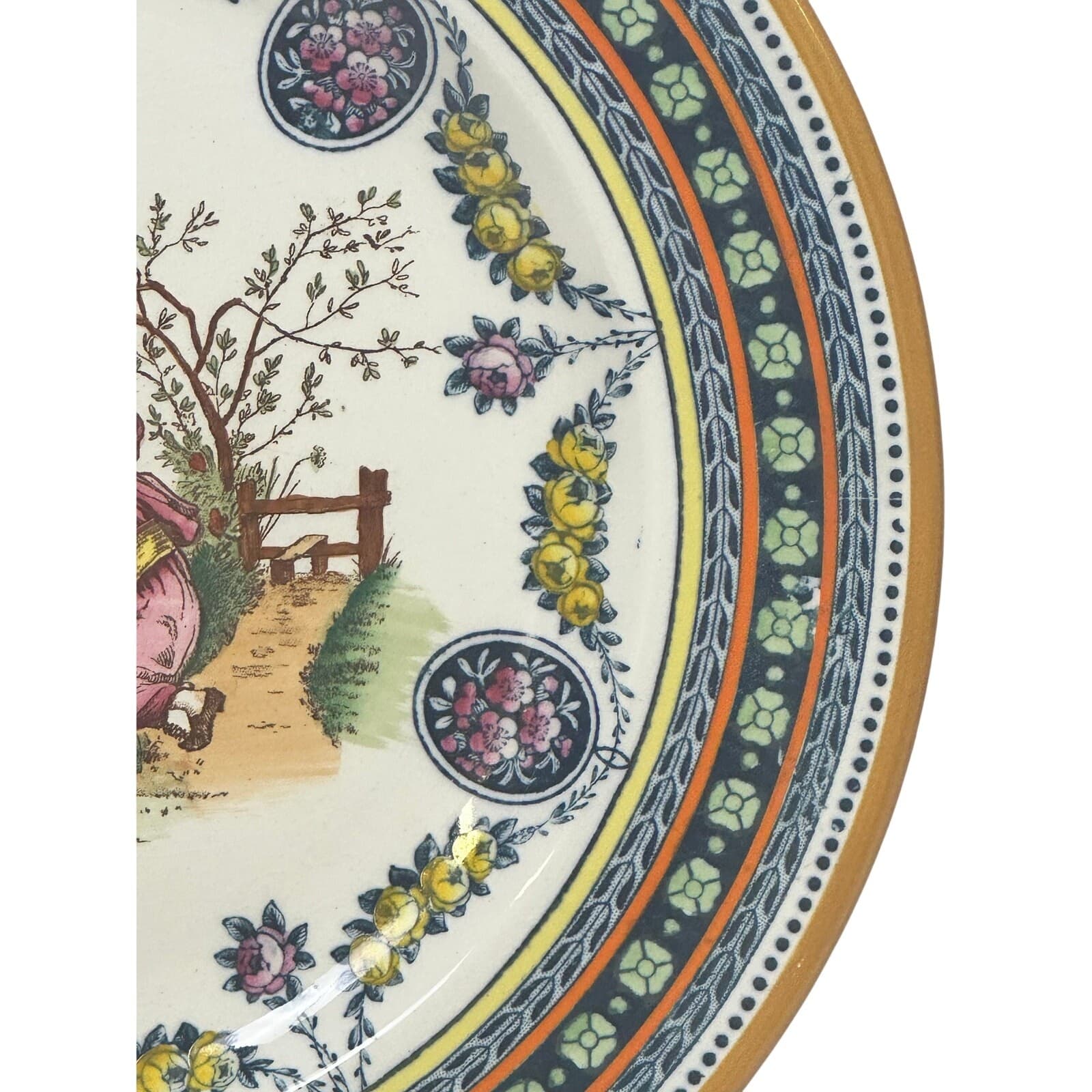 Antique 19th Century Wedgwood Etruria 'Garland' Kate Greenaway 10.25" Plate - Thumbnail 5