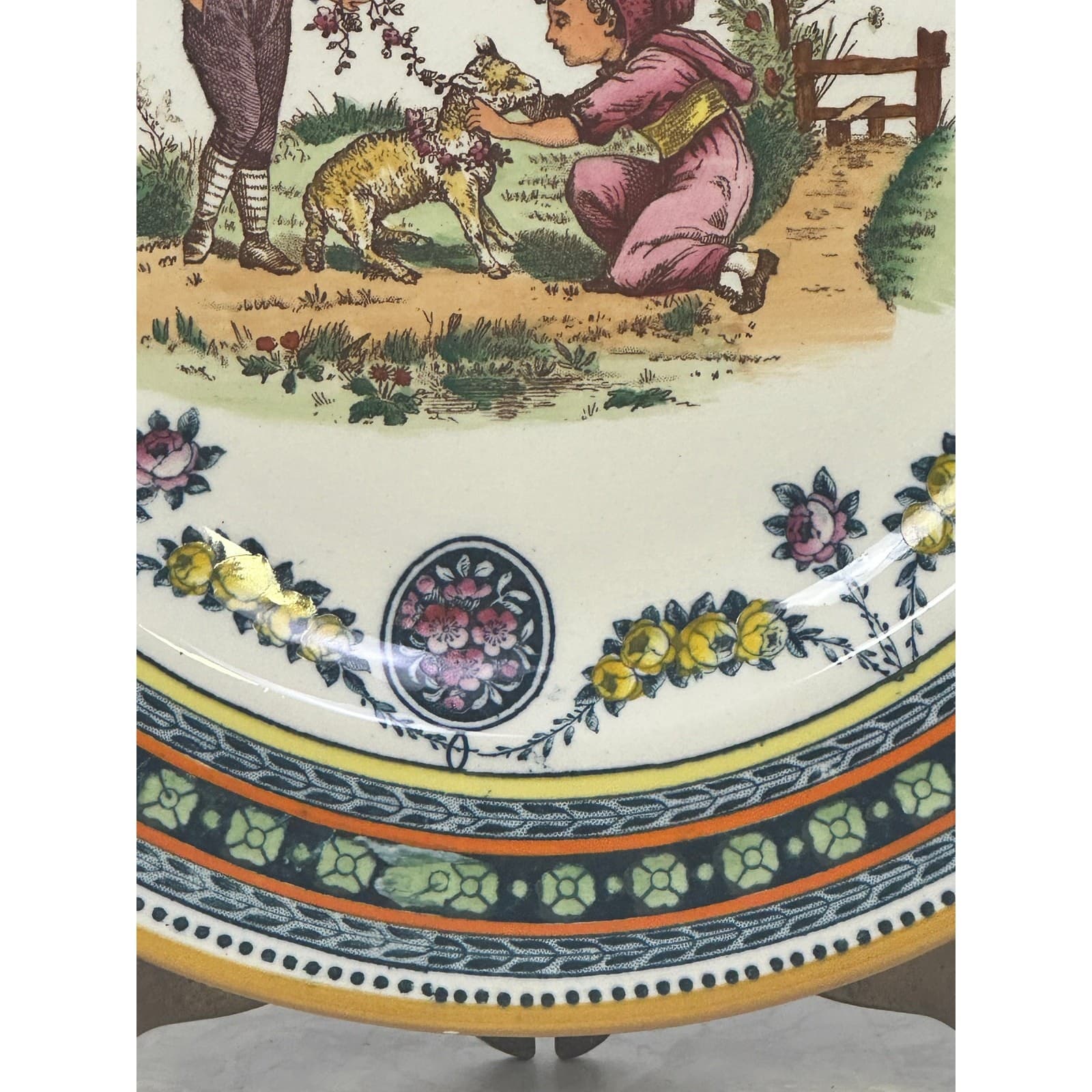 Antique 19th Century Wedgwood Etruria 'Garland' Kate Greenaway 10.25" Plate - Thumbnail 6