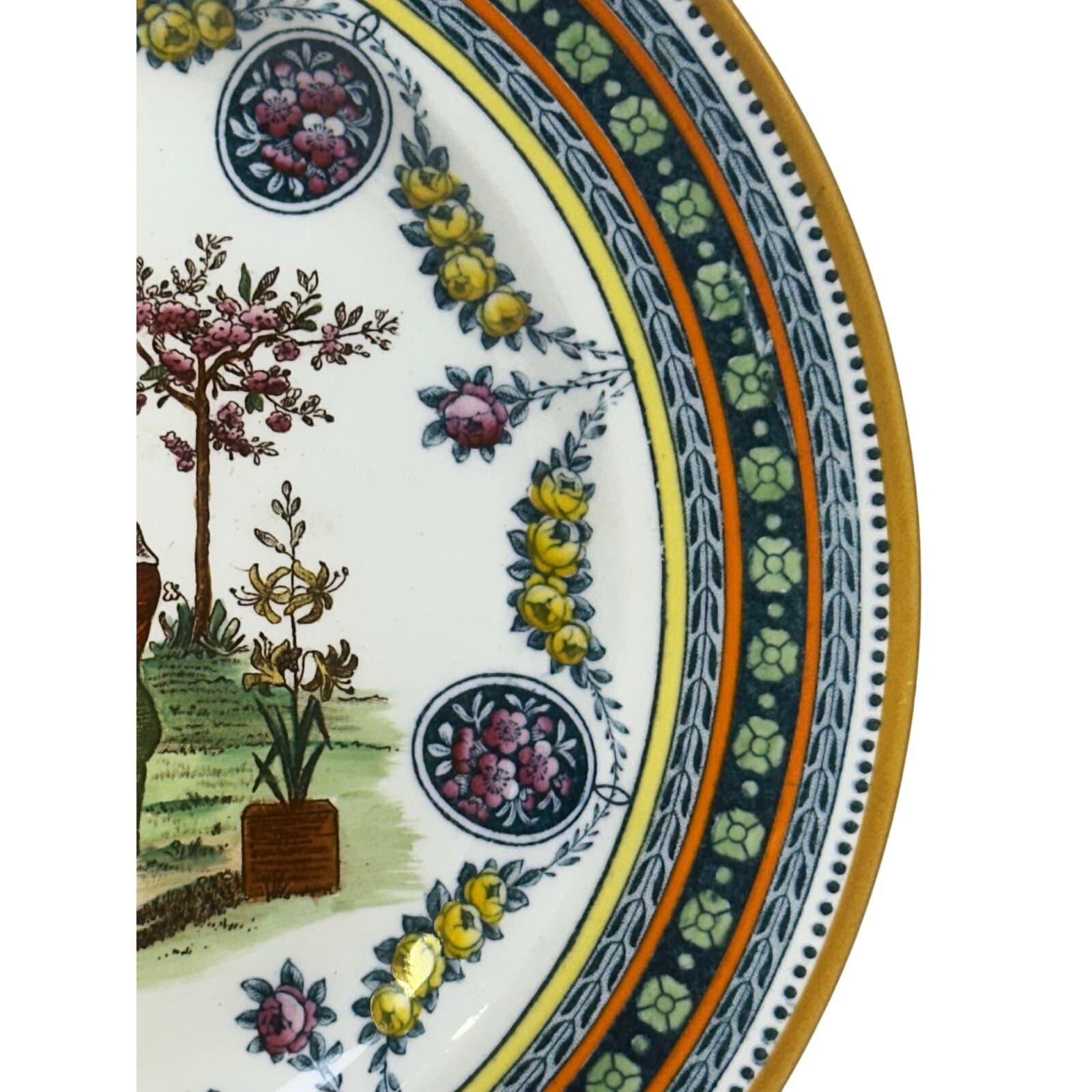 Wedgwood Antique 19th Century 'Garland' Kate Greenaway Etruria 10.25" Plate - Thumbnail 5