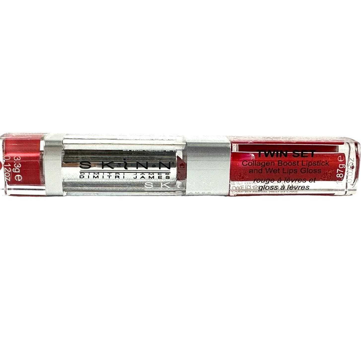 Skinn by Dimitri James Twin Collagen Boost Lipstick/Wet Lip Gloss Guava Daiquiri - Thumbnail 4