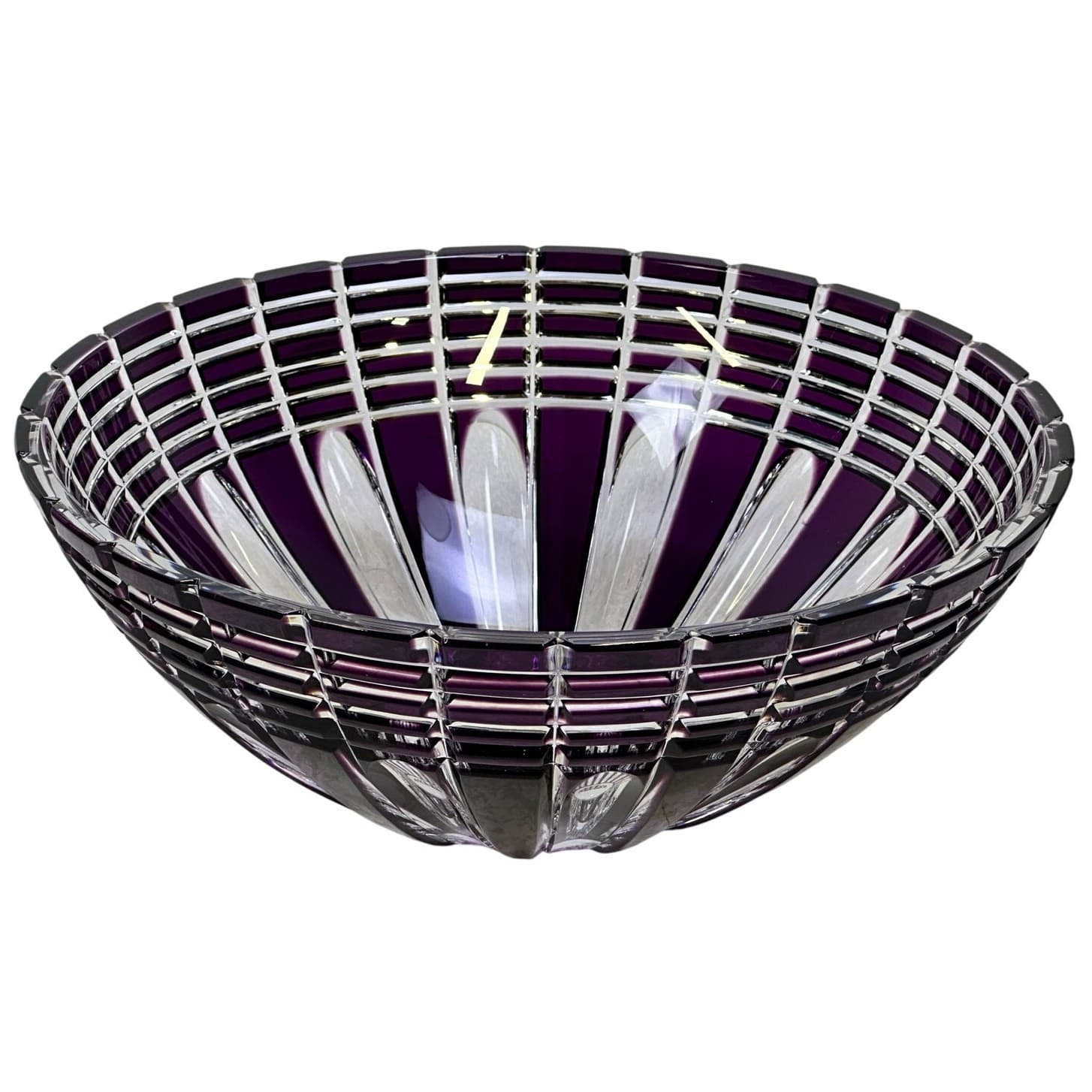 Caesar Crystal Bohemiae Czech Hand Cut 24% Lead Crystal XLG 'NORA' Bowl Violet - Thumbnail 2