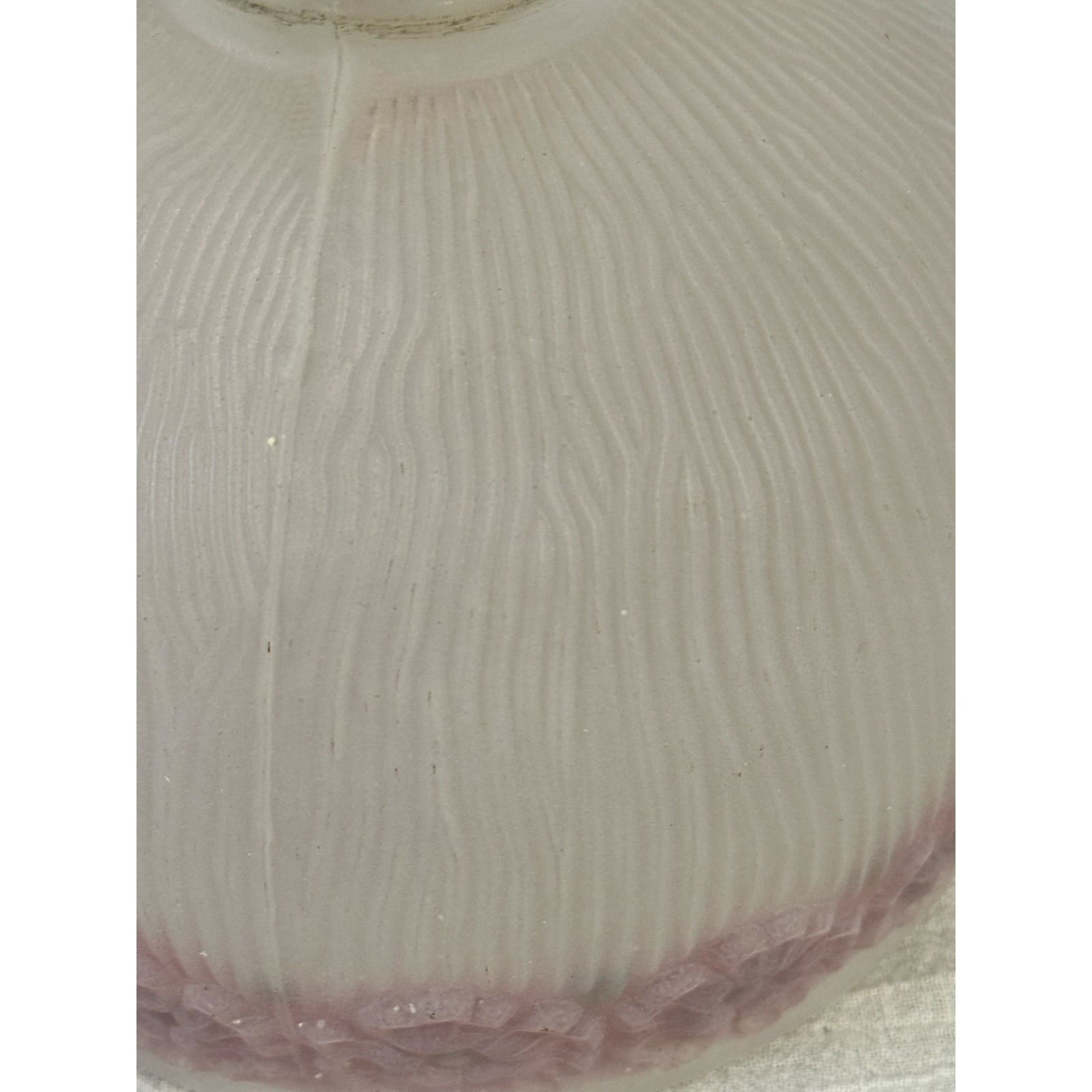 Round Ribbed Antique Floral Painted Embossed Frosted Glass 6.25" Shade - Thumbnail 4