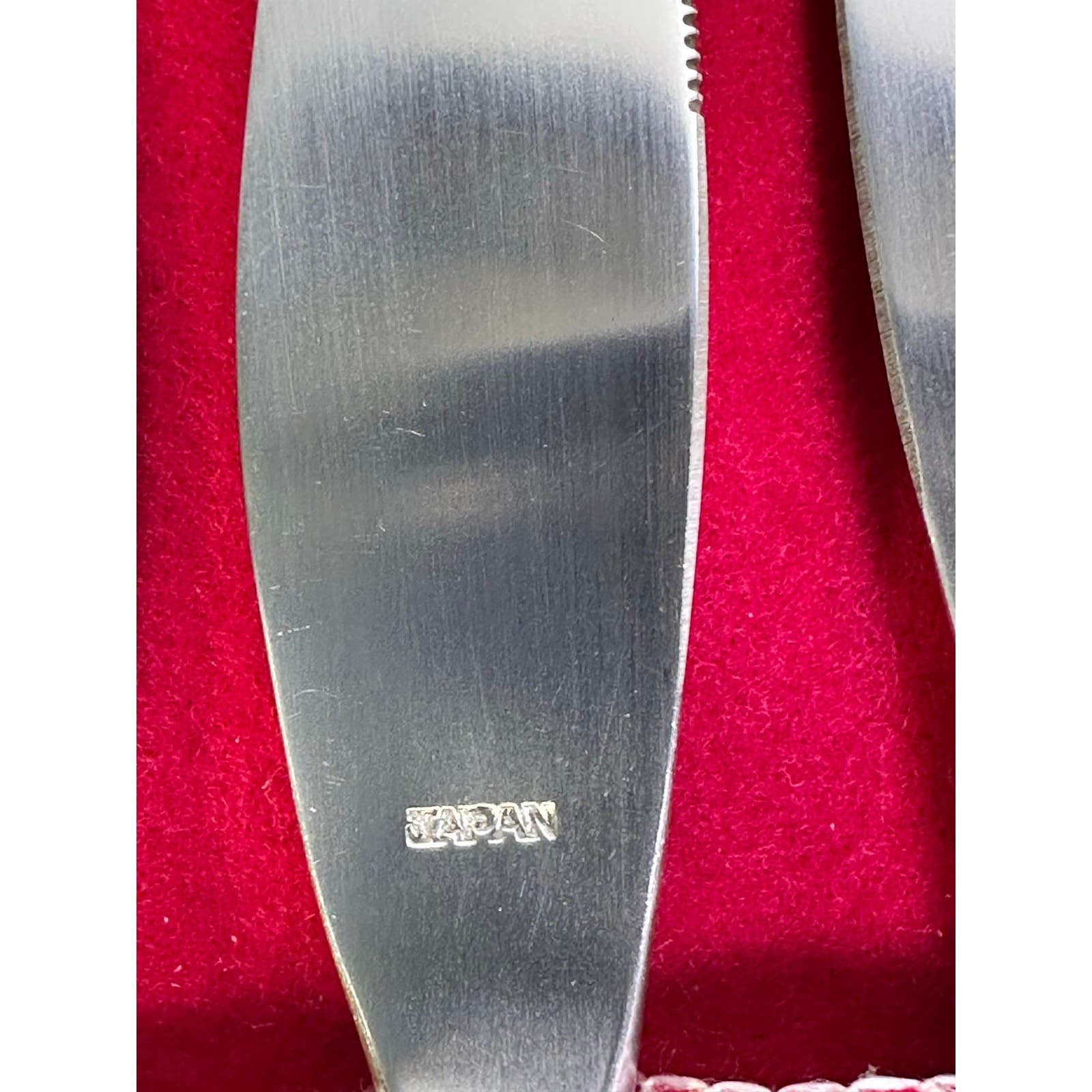Everbright USA Top Quality Vintage MCM Set of 6 Wood Handled 8.5" Steak Knives - Thumbnail 4