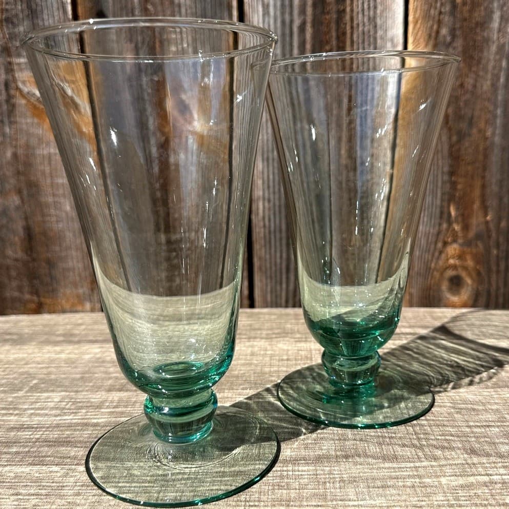 Mikasa Retired 1991-2001 'Domain' Green Vintage Iced Tea Glasses-Set of 2 - Thumbnail 5