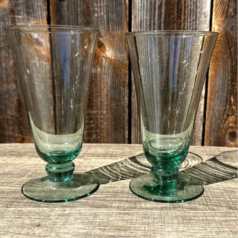 Mikasa Retired 1991-2001 'Domain' Green Vintage Iced Tea Glasses-Set of 2 - Thumbnail 3