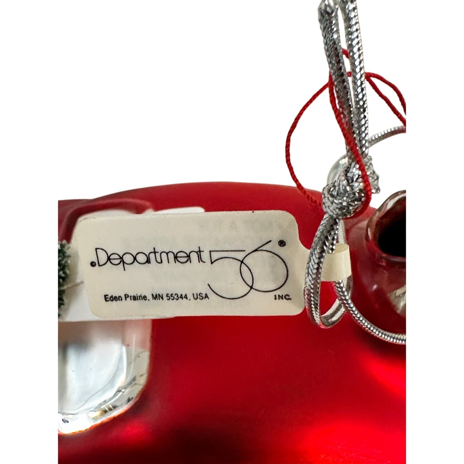 Dept 56 Handblown Mercury Glass Jumbo Christmas 'VW Beetle Wreath' Ornament-NWT - Thumbnail 5