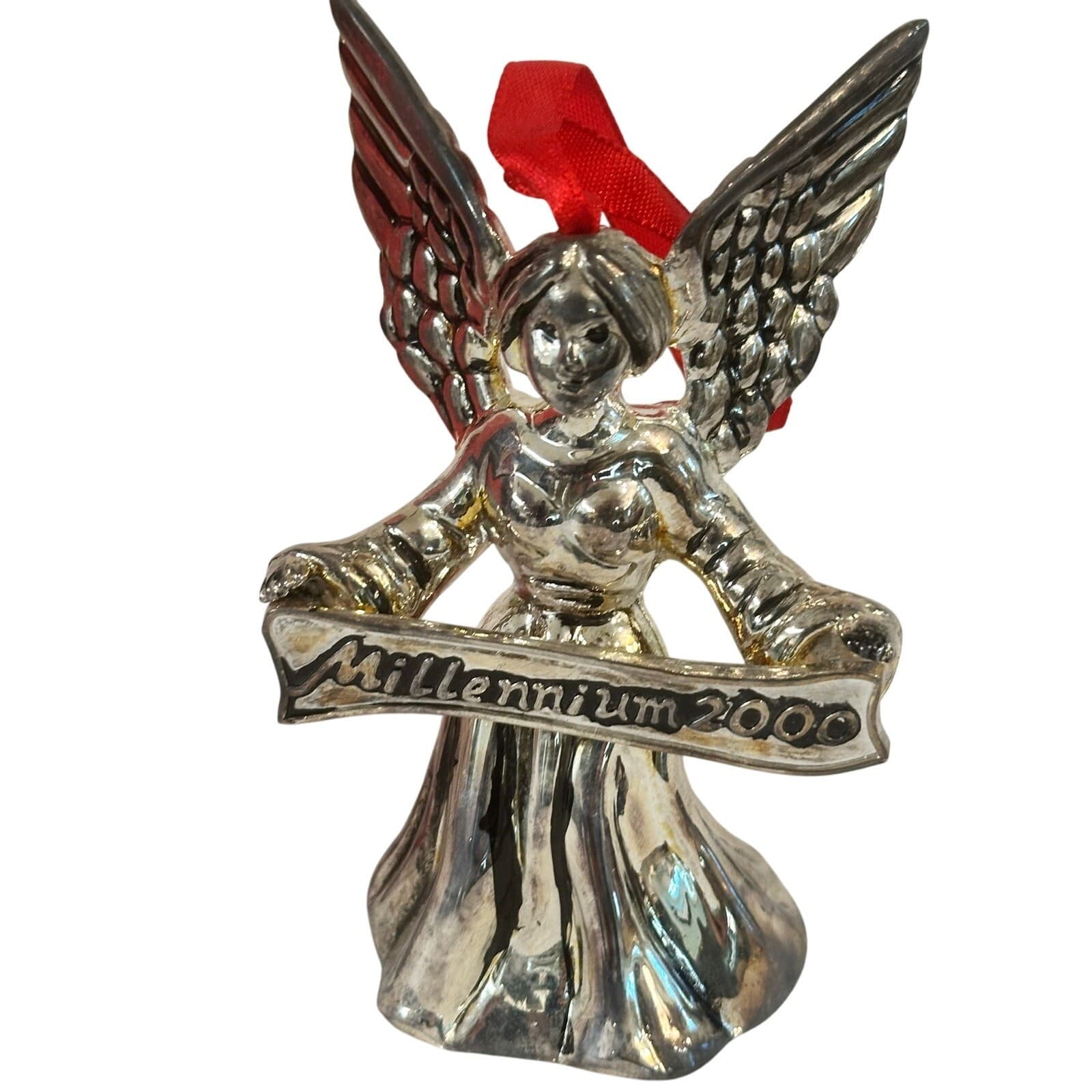 Godinger Holiday Collection 2000 Silverplate 'Millenium Angel Bell' Ornament - Thumbnail 2