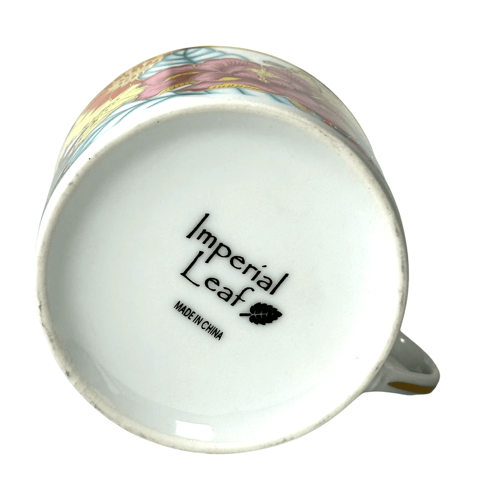 Vintage Imperial Tobacco Leaf China Floral Gold Trim Flat Bottom Cup Retired - Thumbnail 5
