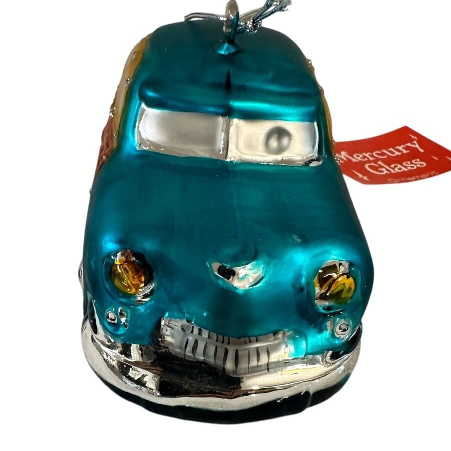 Dept 56 Handblown Mercury Glass Jumbo Christmas Woody Station Wagon Ornament-NWT - Thumbnail 2