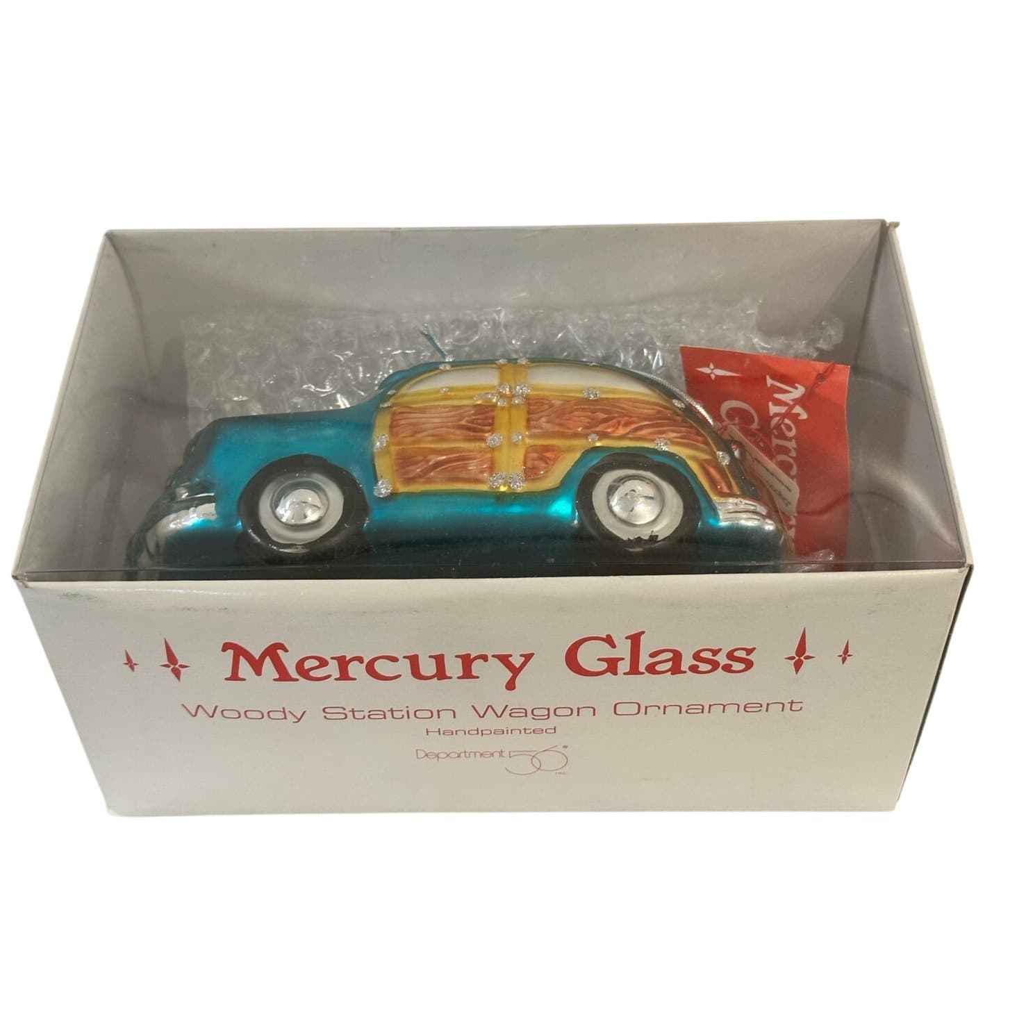 Dept 56 Handblown Mercury Glass Jumbo Christmas Woody Station Wagon Ornament-NWT - Thumbnail 7