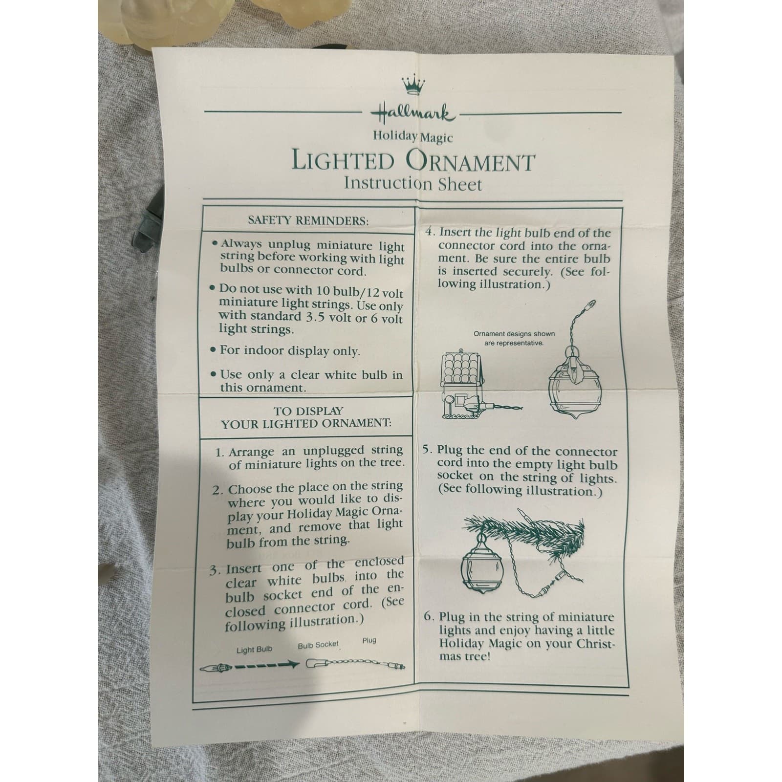 Hallmark Vintage Lighted Ornaments 1985 Katybeth & 1987 North Pole Power & Light - Thumbnail 4