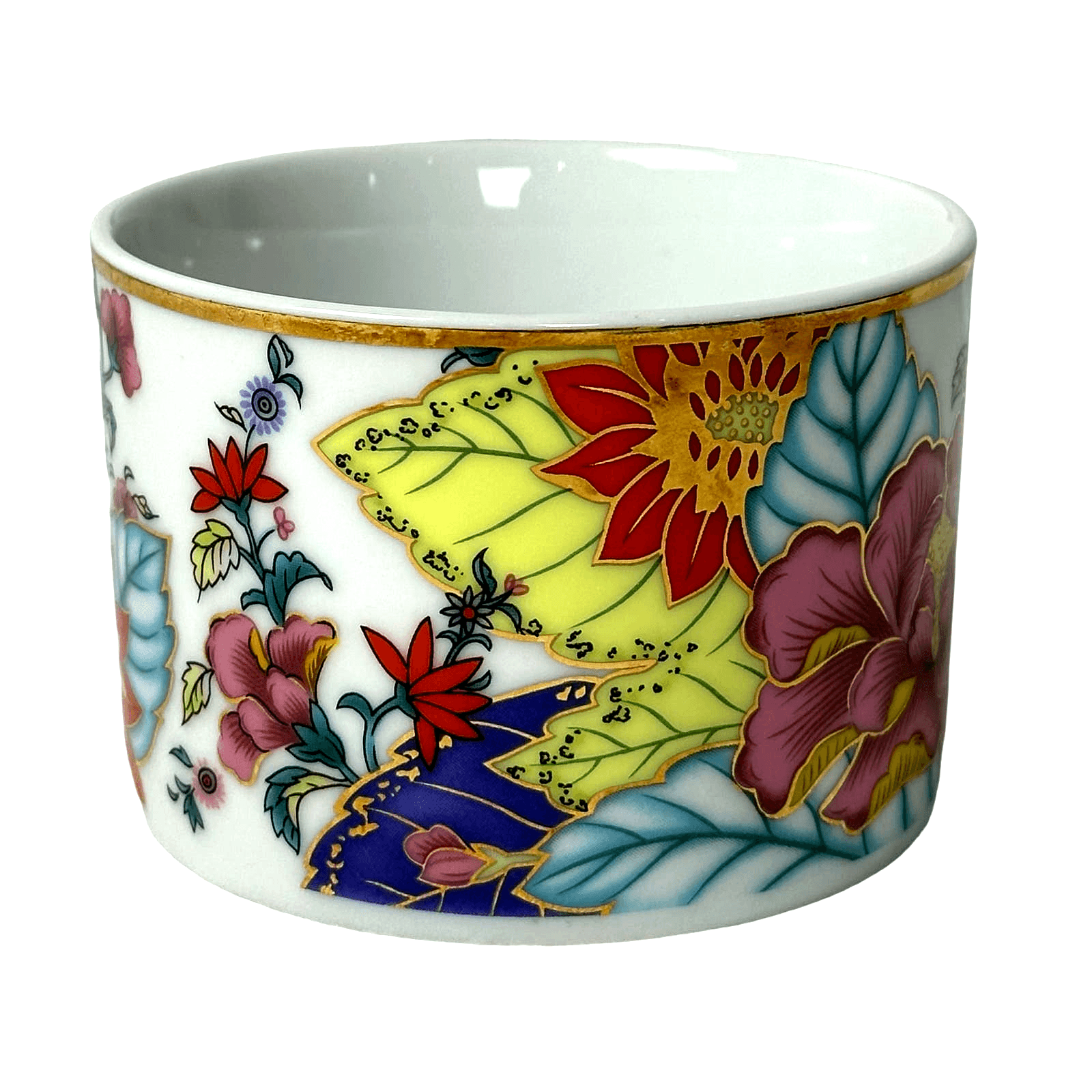 Vintage Imperial Tobacco Leaf China Floral Gold Trim Flat Bottom Cup Retired - Thumbnail 3