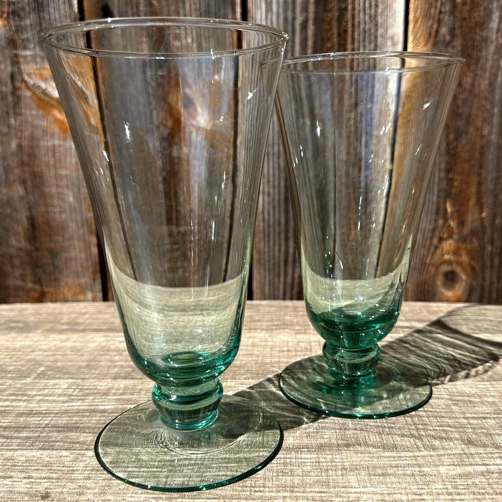 Mikasa Retired 1991-2001 'Domain' Green Vintage Iced Tea Glasses-Set of 2