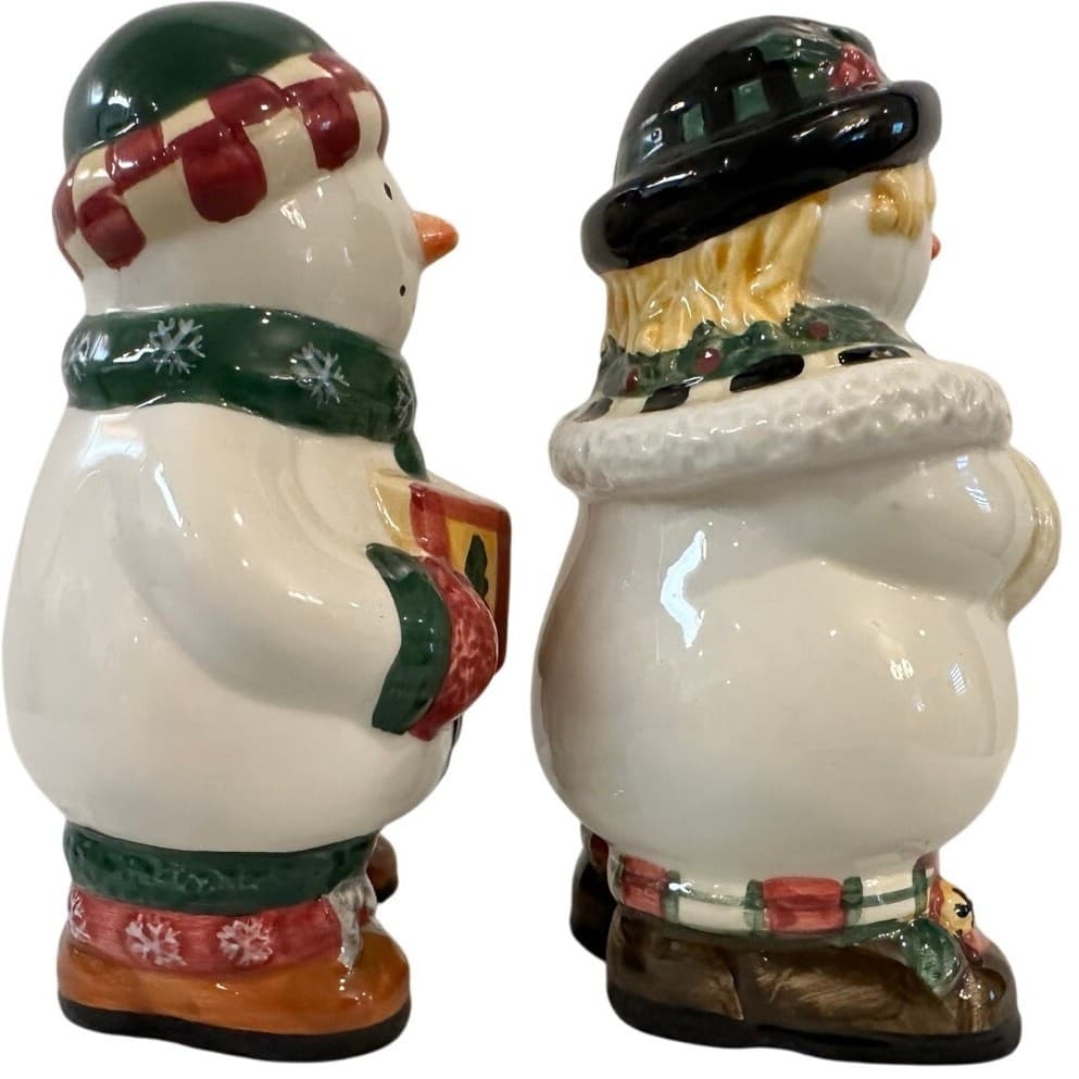Sakura Debbie Mumm 'Winter Follies' Snowmen Vintage 90s Salt and Pepper Shakers - Thumbnail 4