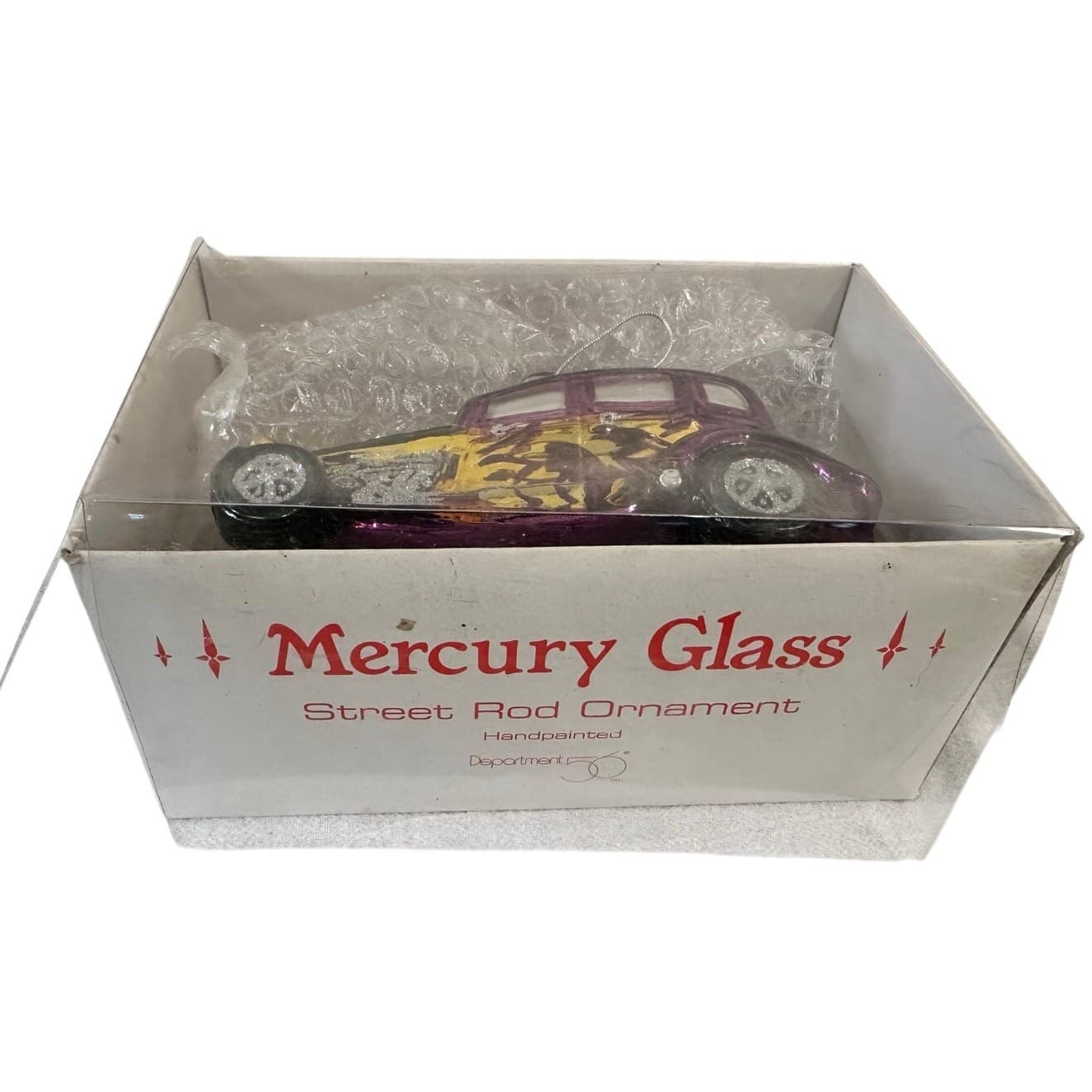 Department 56 Handblown Mercury Glass Jumbo Christmas 'Street Rod' Ornament-NWT - Thumbnail 6