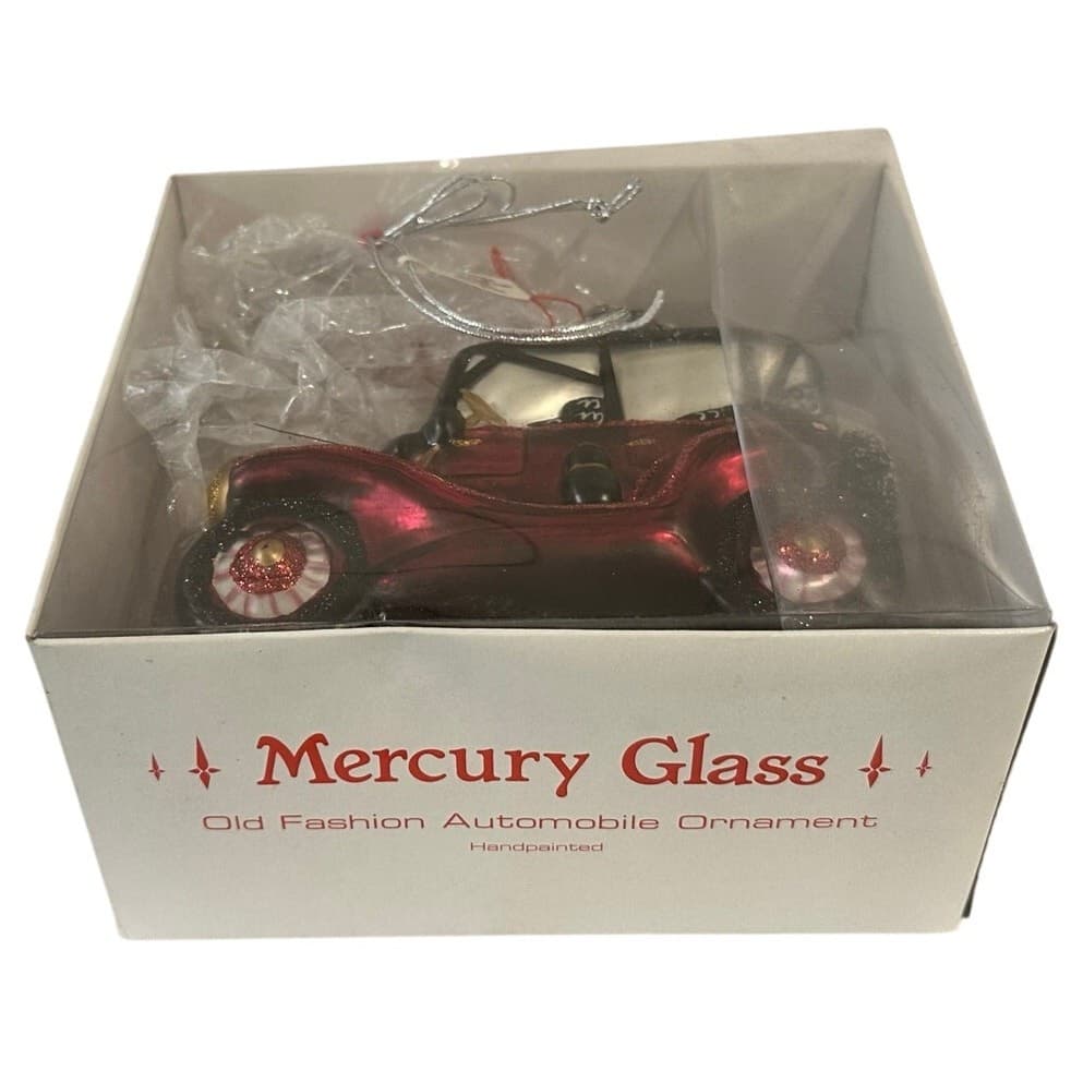 Dept 56 Handblown Mercury Glass Jumbo Christmas 'Old Fashion Auto' Ornament-NWT - Thumbnail 6
