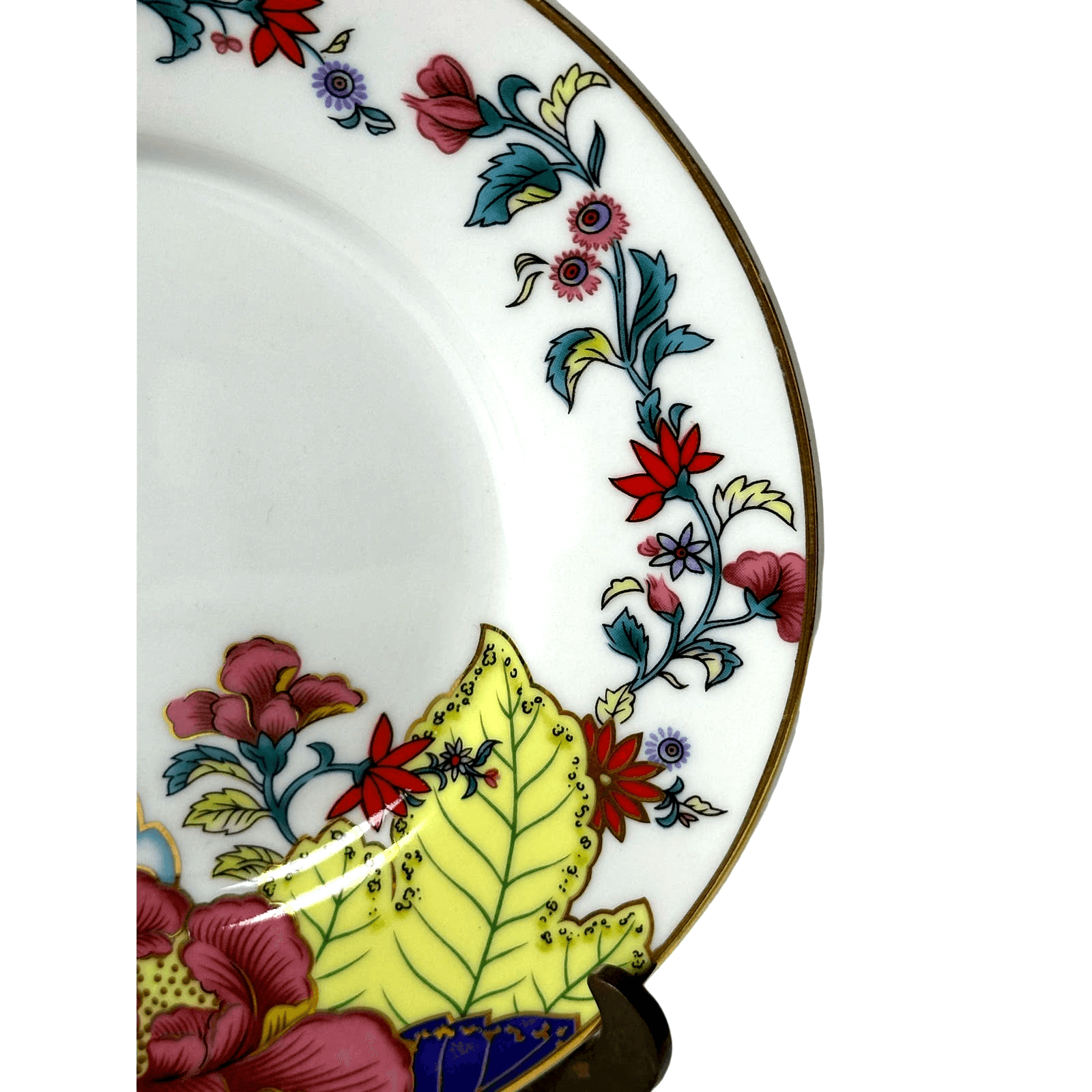 Vintage Imperial Tobacco Leaf China Floral Gold Trim Saucer Retired-6.25" - Thumbnail 4