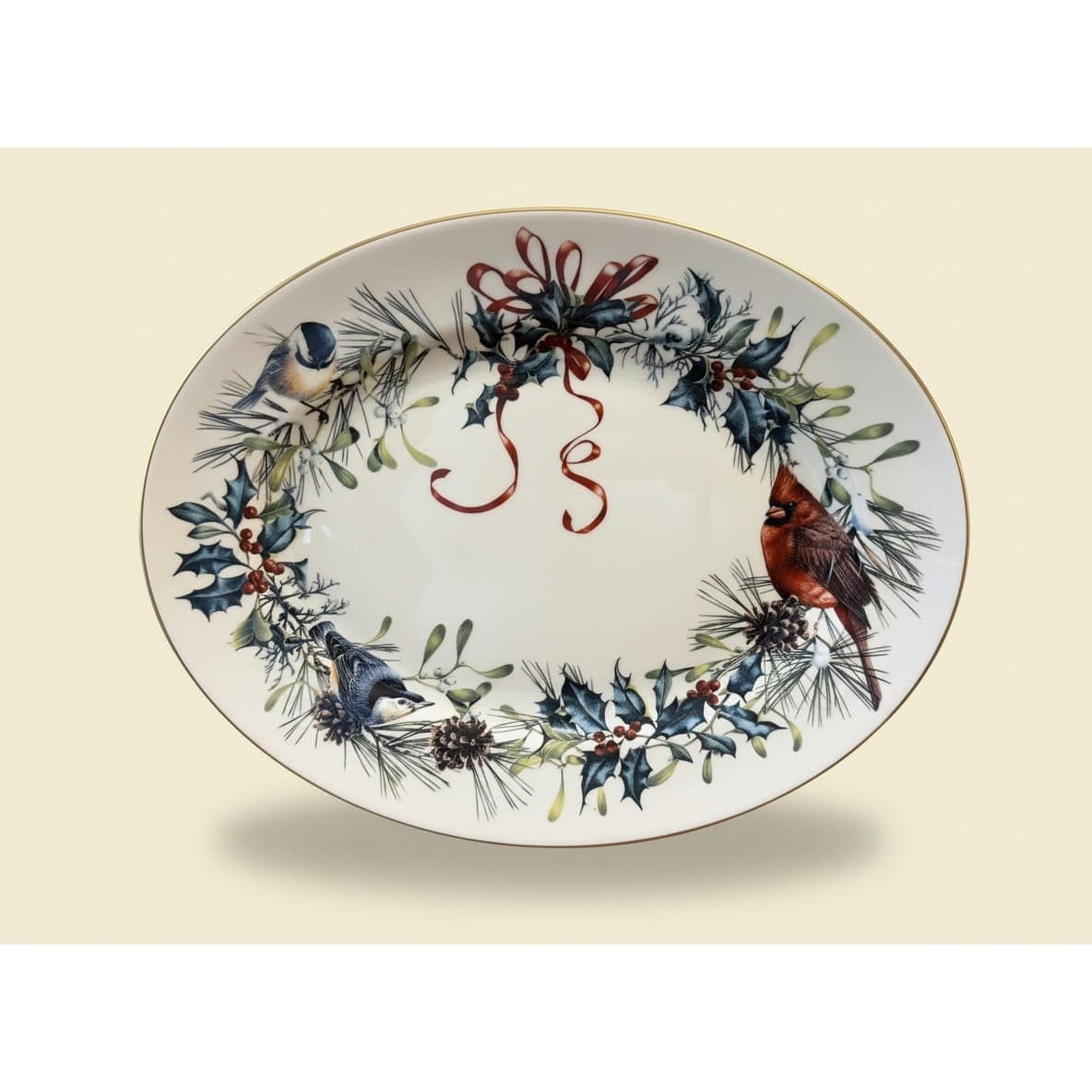 Lenox Holiday Winter Greetings 70 Pc Dinnerware Service for 8 w/Serving Pieces - Thumbnail 13